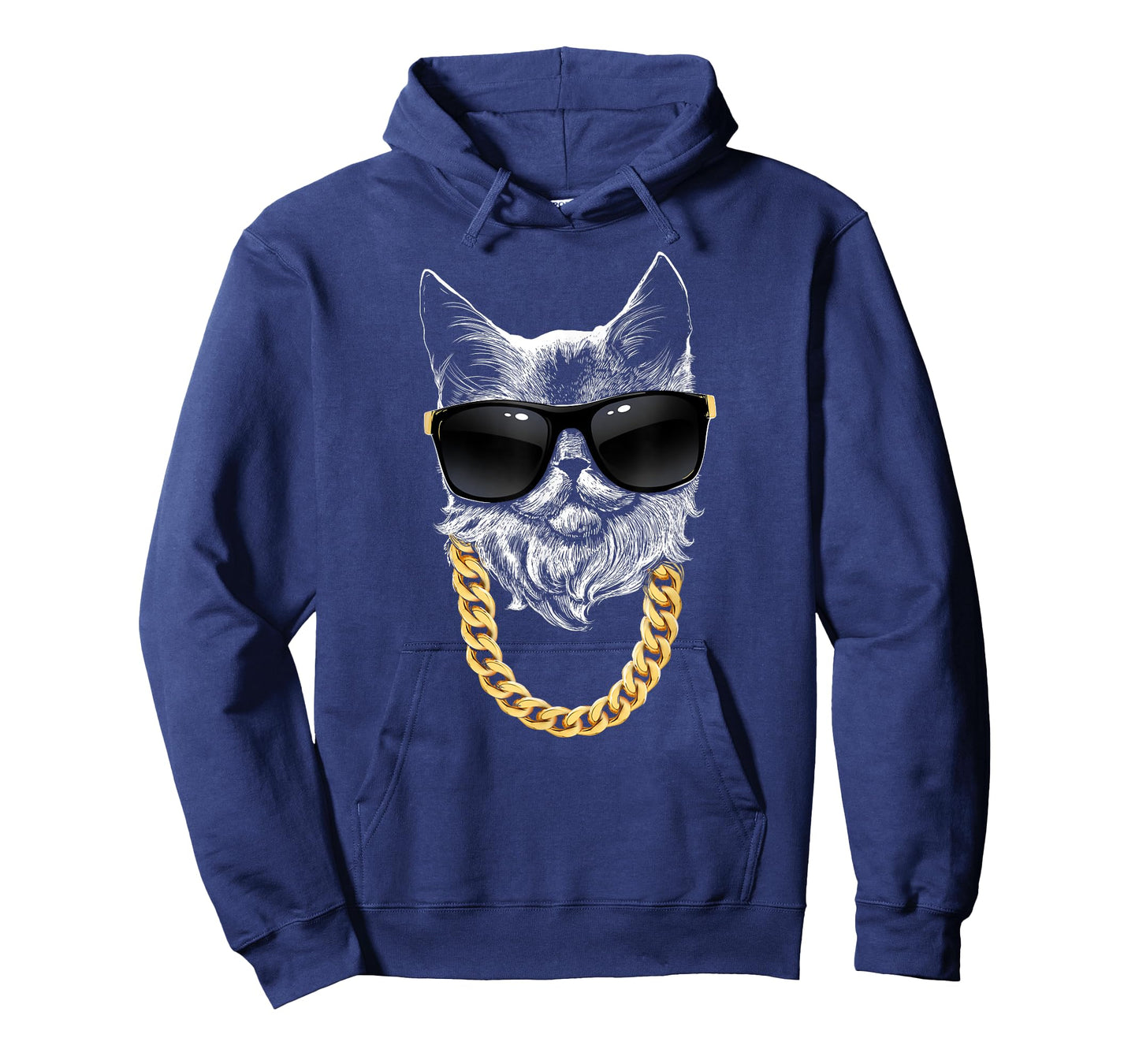 Cat Gangsta with Sun Glasses and Gold Chain T-Shirt T-Shirt for Men Women Kids