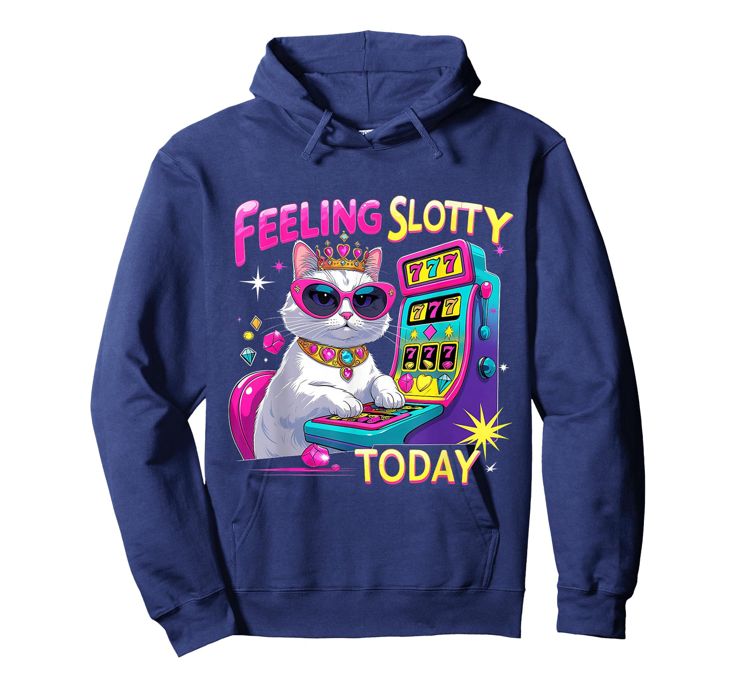 Feeling Slotty Today Funny Casino Cat Tee T-Shirt