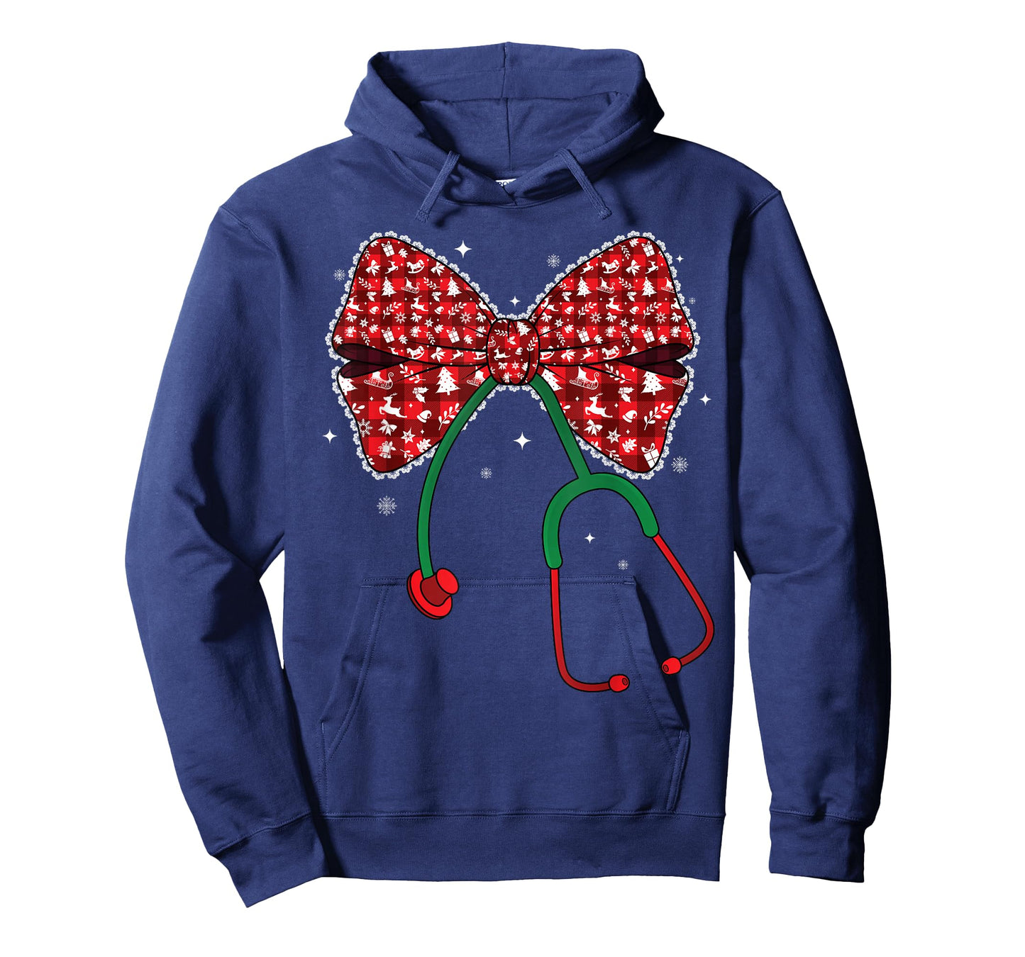 Christmas Nurse Plaid Coquette Bow Nursing Stethoscope Xmas T-Shirt