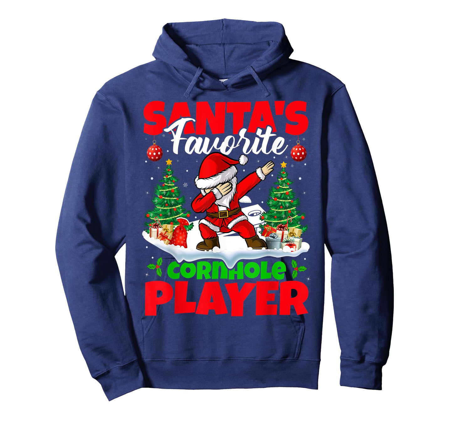 Xmas Dabbing Santa's Favorite Cornhole Player Christmas T-Shirt