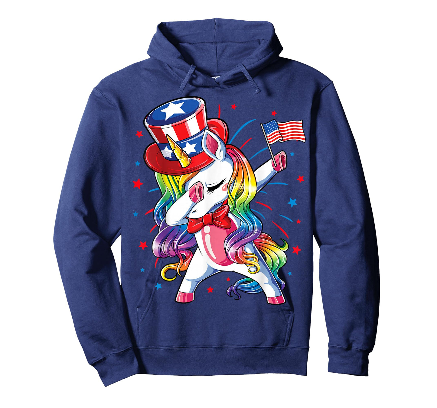 Dabbing Unicorn 4 July Uncle Sam Girls American T-Shirt