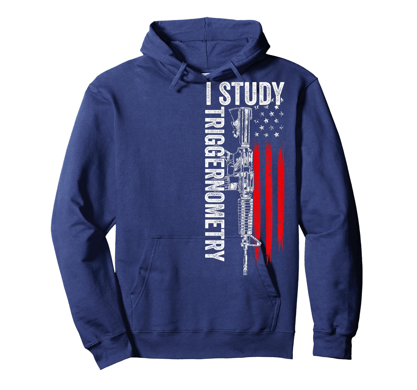 I Study Triggernometry Gun American Flag On Back T-Shirt