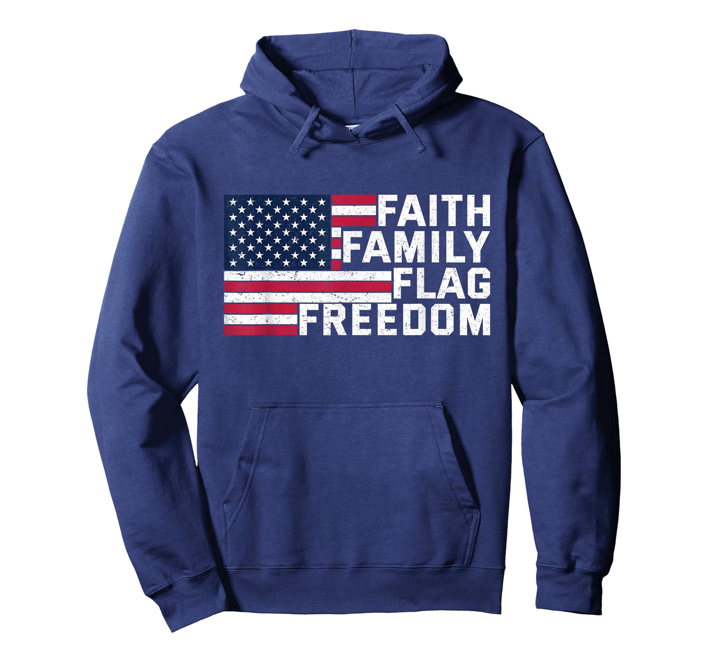 Faith Family Flag Freedom American Flag Christian Gift T-Shirt