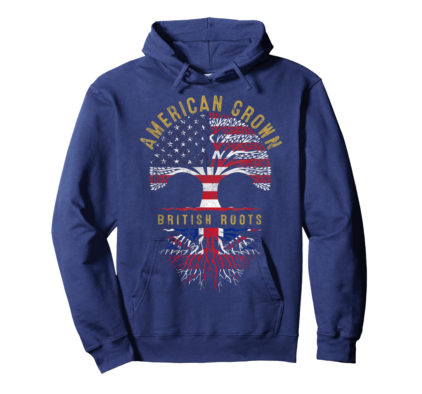 American Grown British Roots Tree Flag Family Heritage T-Shirt