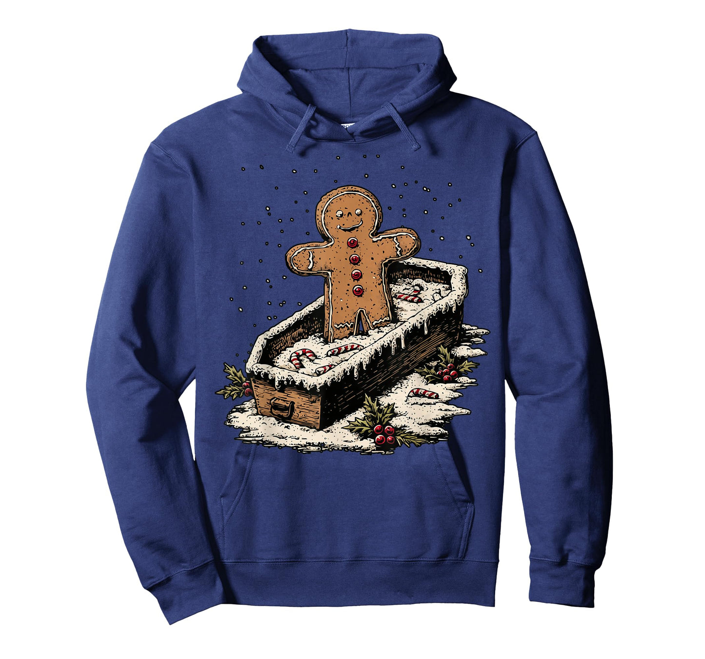 Creepy Gingerbread Goth Winter Humor Gothic Christmas Snowy T-Shirt