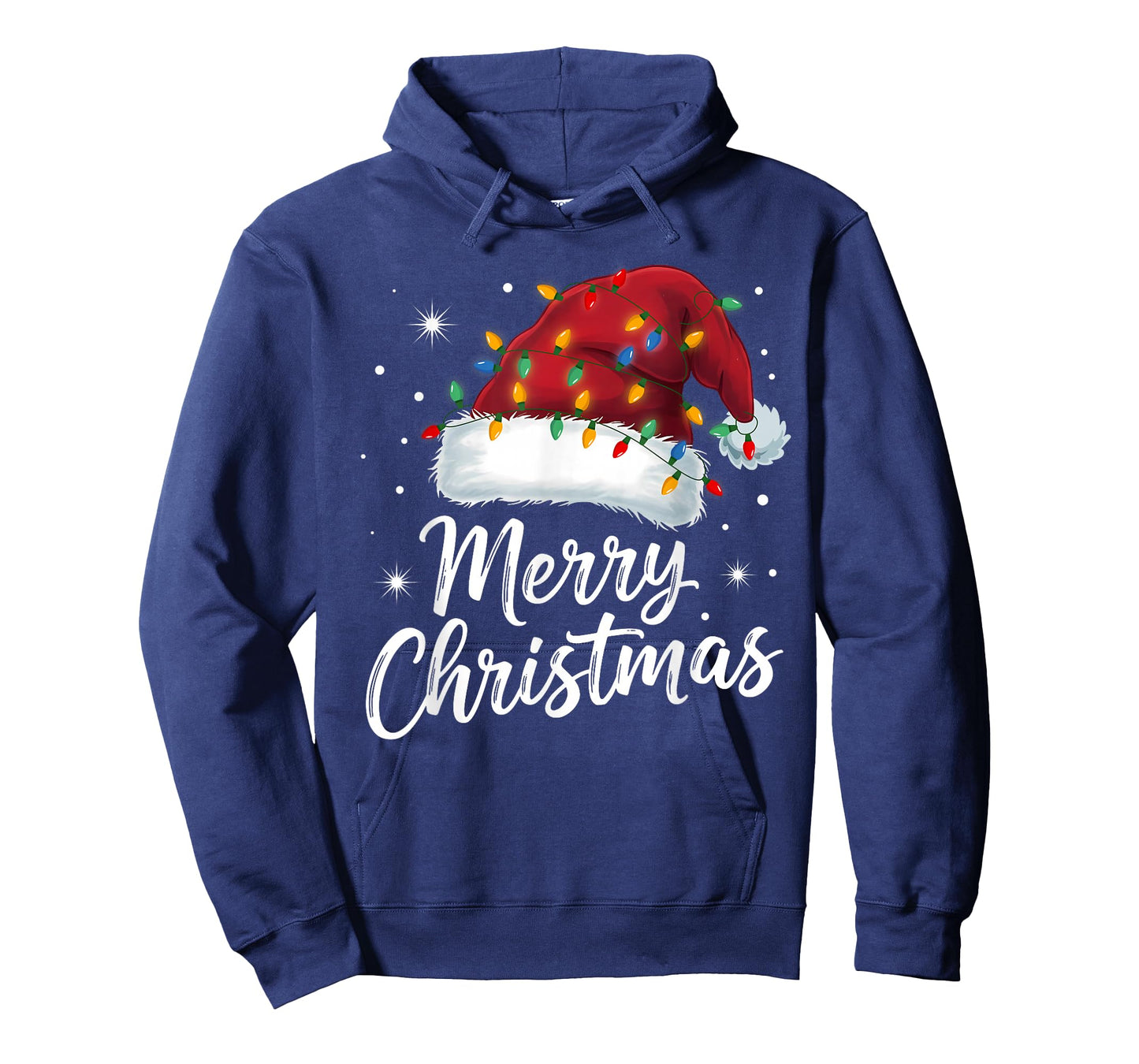 Merry Christmas Lights Red Santa Hat Xmas Family Men Women T-Shirt