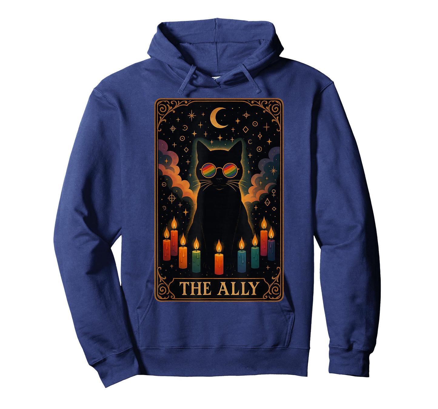 Funny Ally Cat Tarot Card Pride Sunglasses Gay Pride LGBTQ T-Shirt