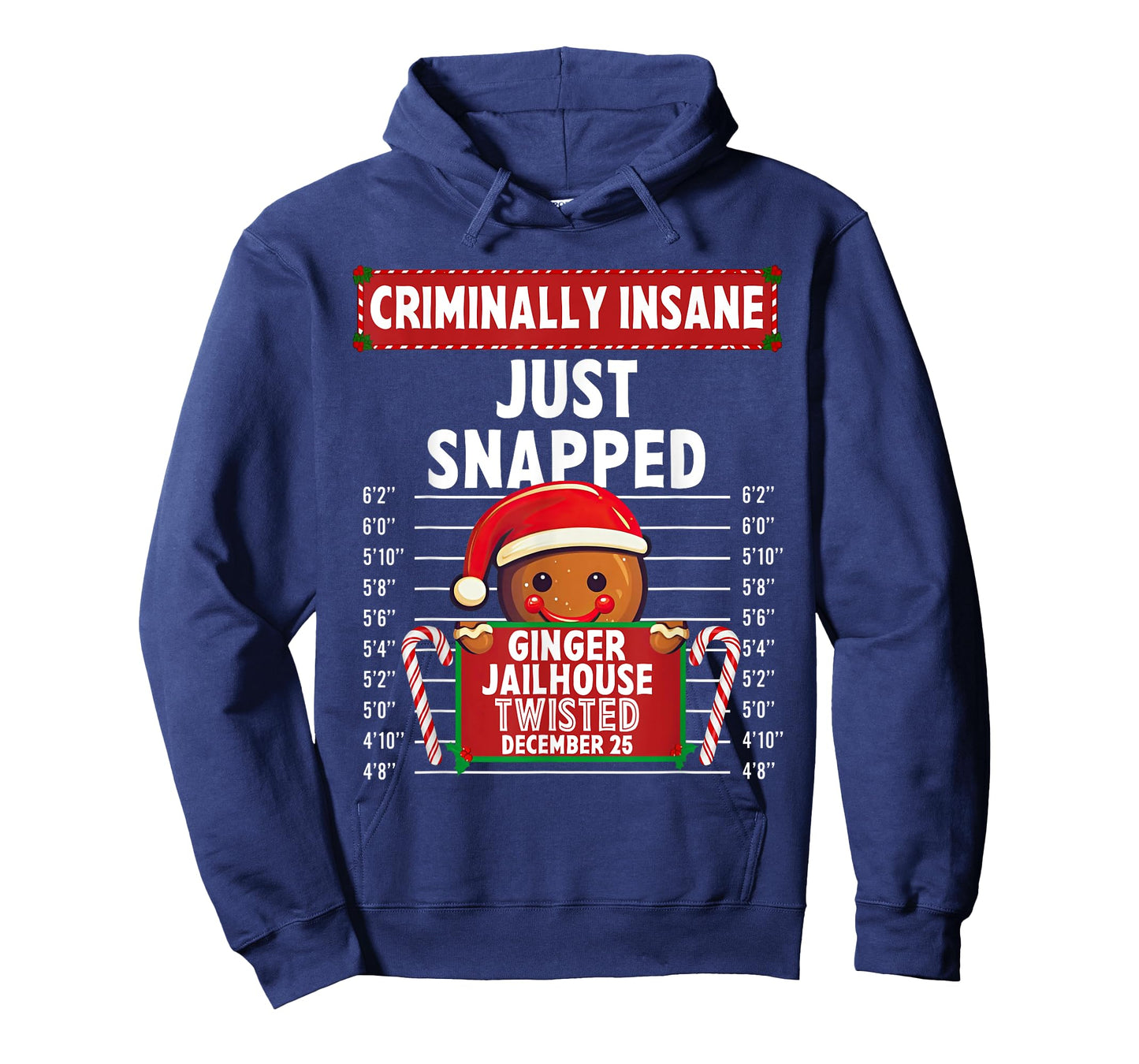 Criminally Insane Ginger Jailhouse Christmas Gingerbread T-Shirt