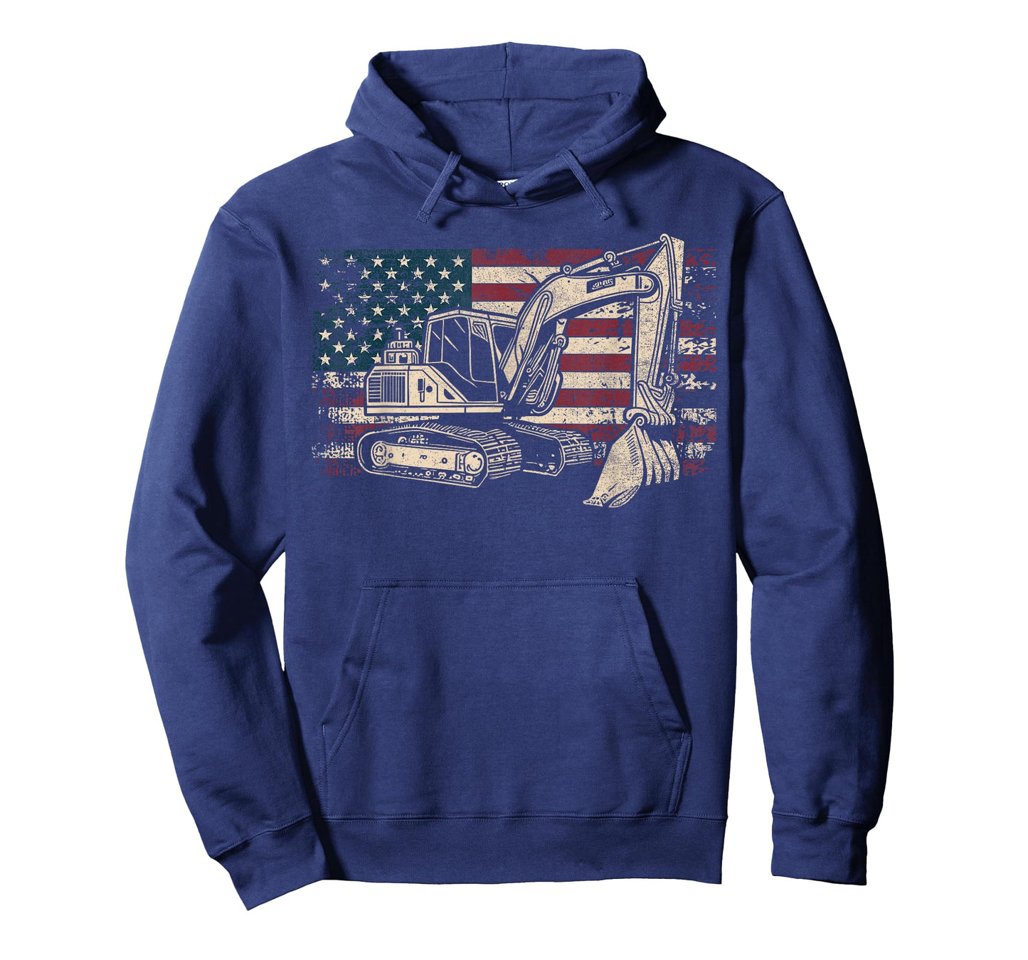 Excavator American Flag Patriotic Excavator 4th of July T-Shirt