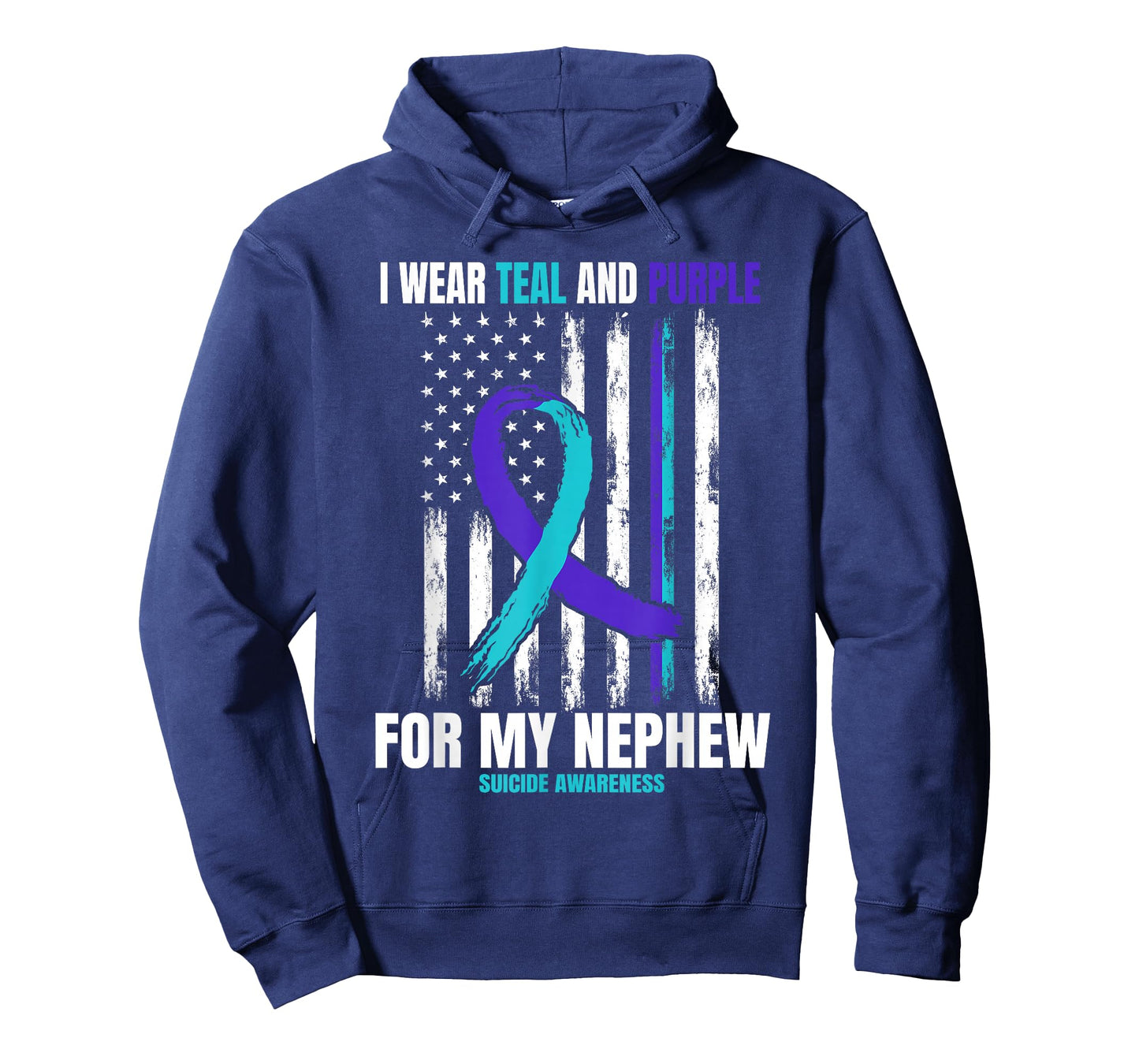 Suicide Awareness Prevention Women Men Nephew American Flag T-Shirt