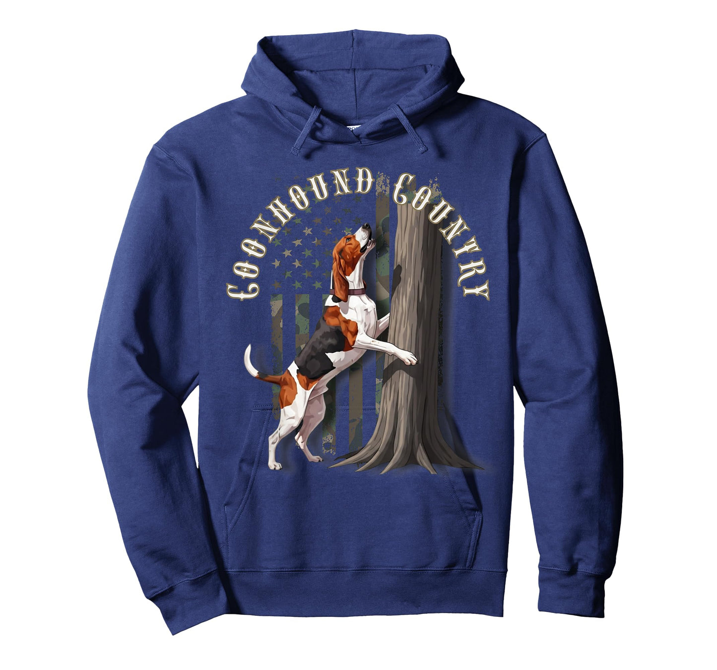 Camo Flag Treeing Walker Coonhound Dog: Coonhound Country T-Shirt