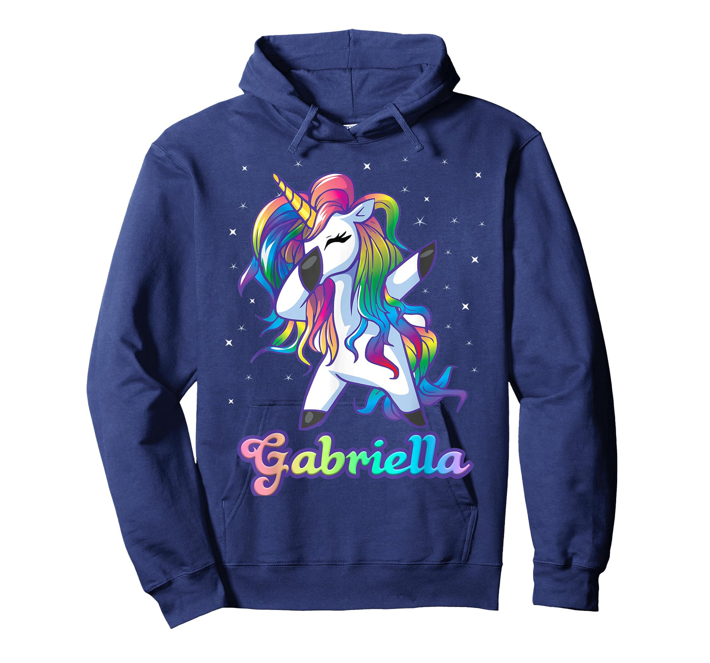 GABRIELLA Name Personalized Custom Rainbow Unicorn Dabbing T-Shirt