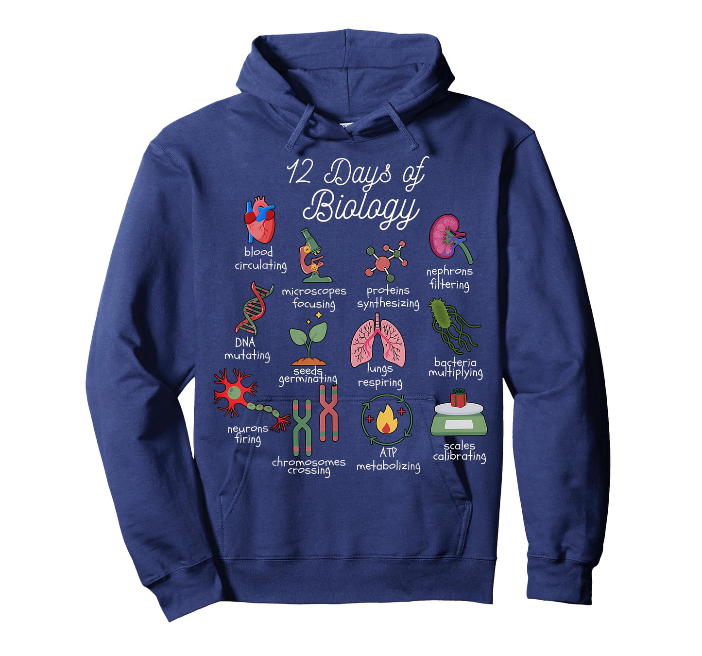 12 Days of Biology Christmas Biology Science Teacher STEMS T-Shirt