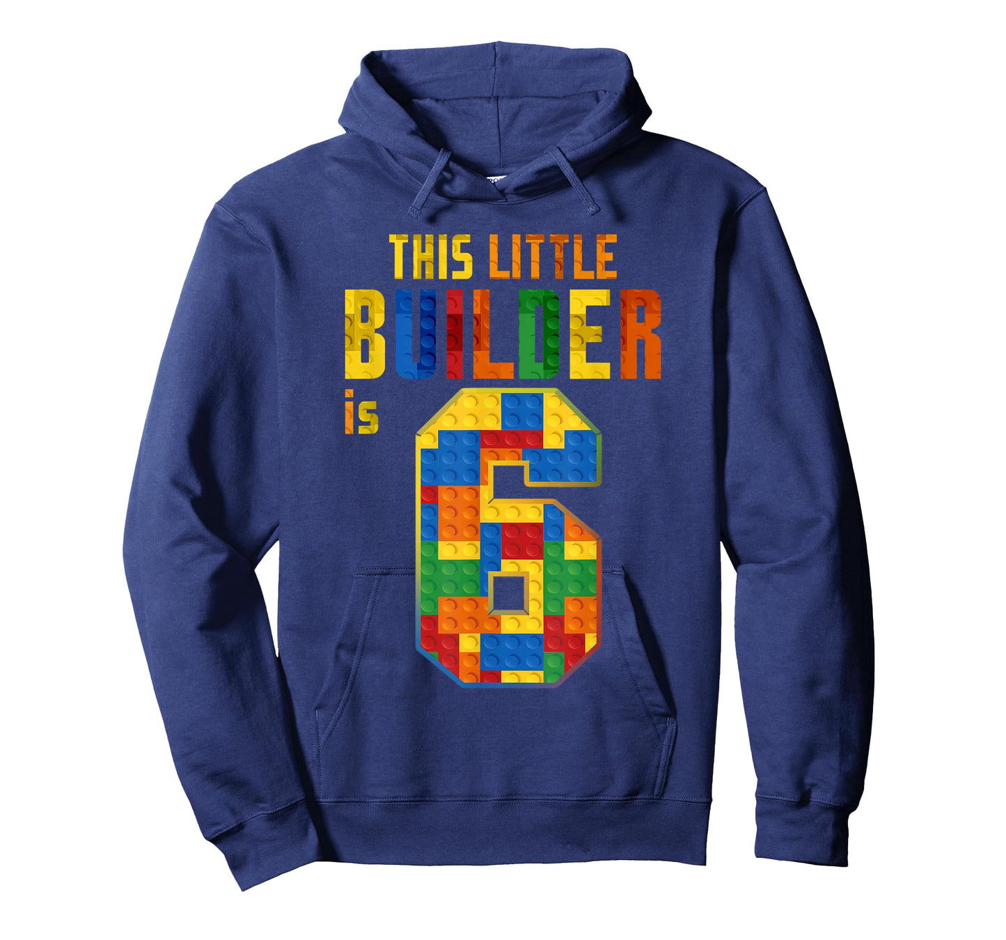 This Little Builder is 6 Building Blocks 6th Birthday Kids T-Shirt
