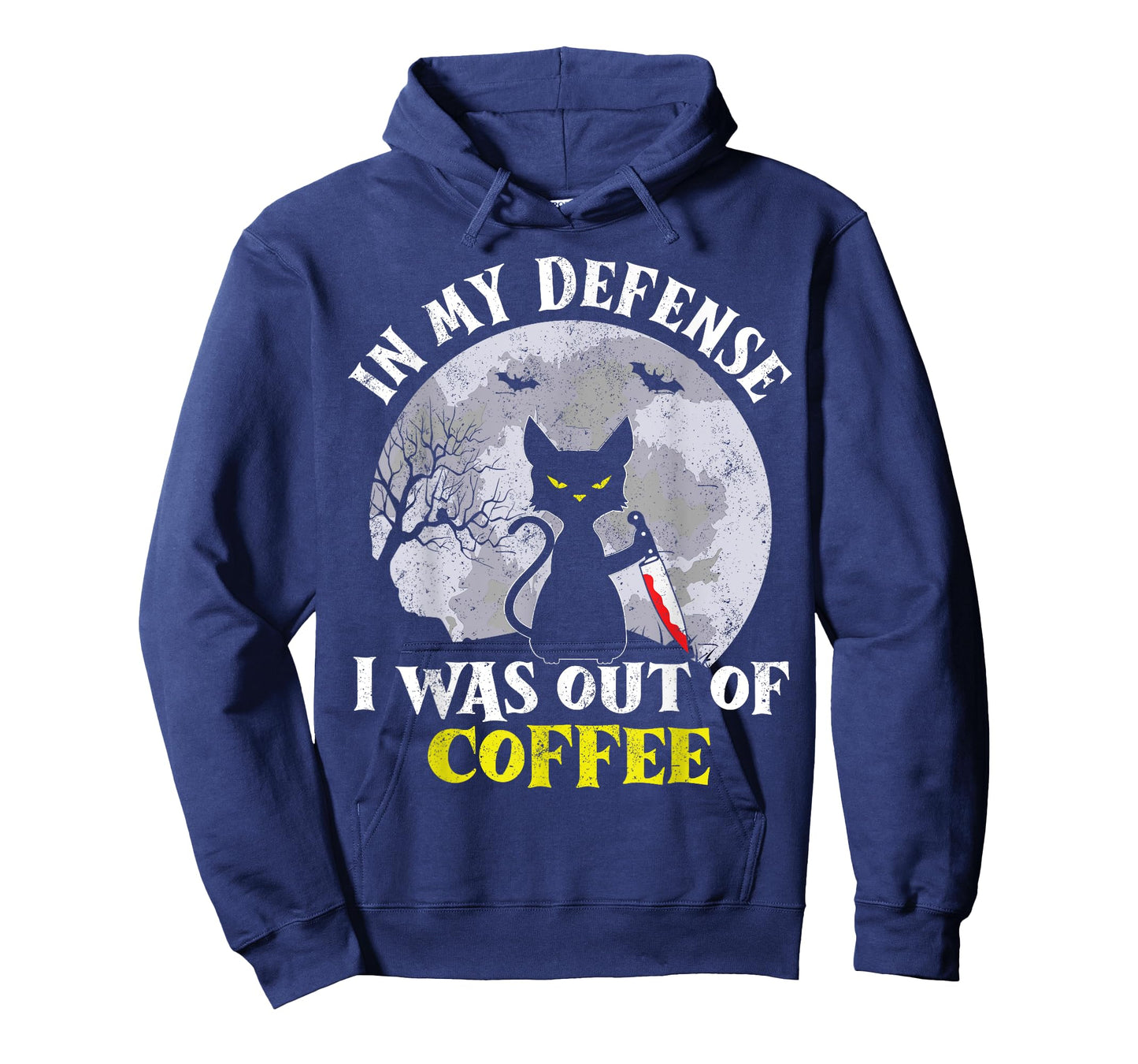 Funny In My Defense Cat Knife Halloween Moon Coffee Men's T-Shirt