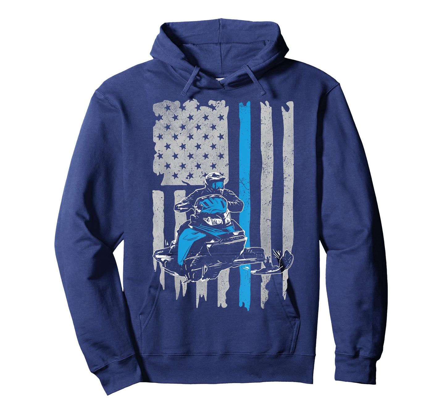 Snowmobile American Flag Vintage Snowmobile Riding T-Shirt