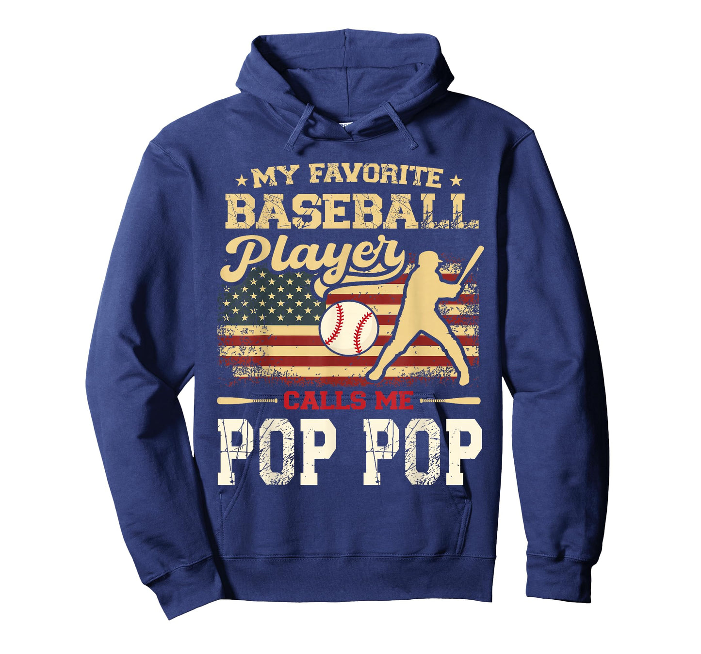My Favorite Baseball Player Calls Me Pop Pop US Flag T-Shirt