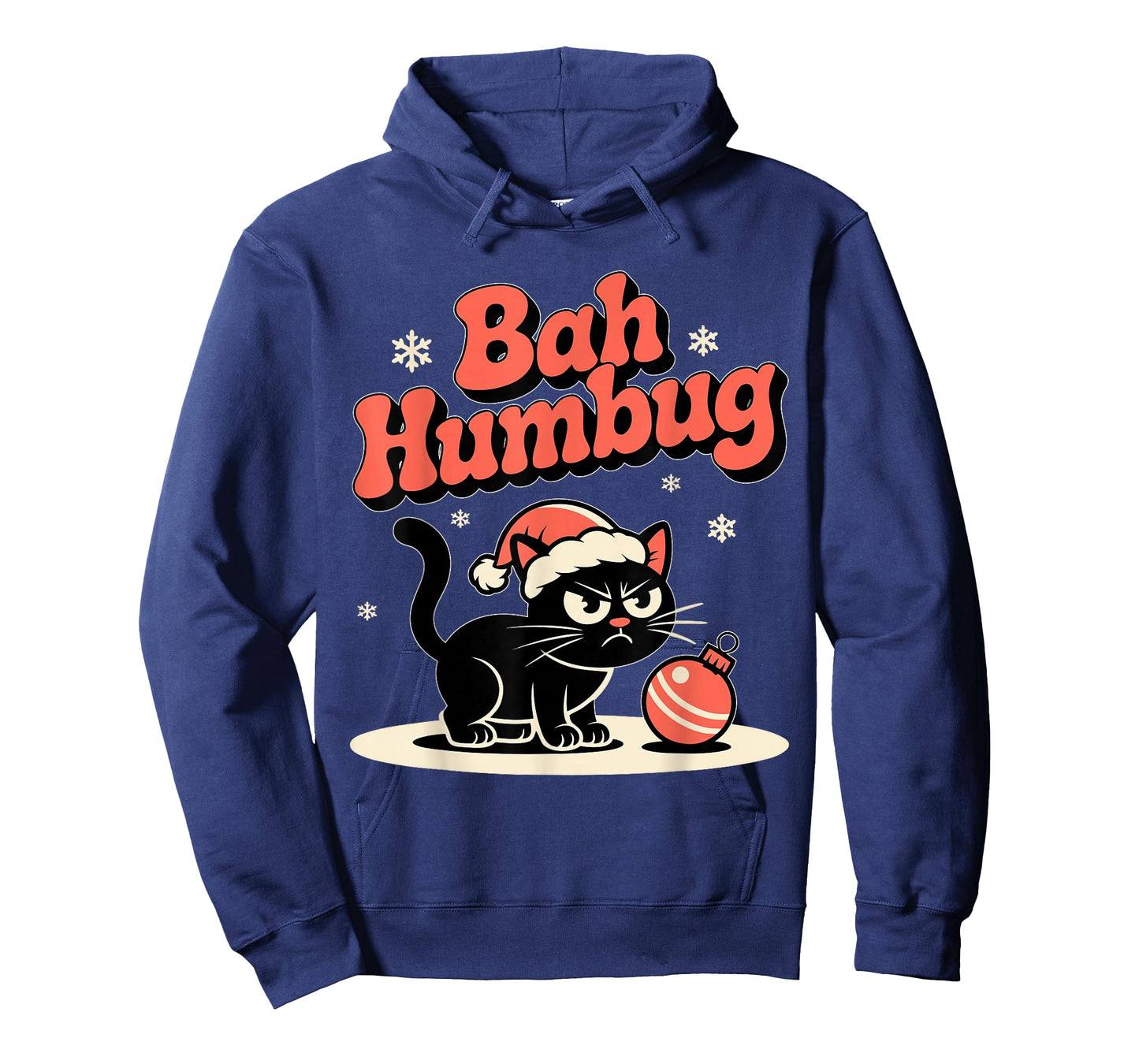Bah Humbug Funny Bad Cat Christmas Hater Cat Lover Xmas T-Shirt