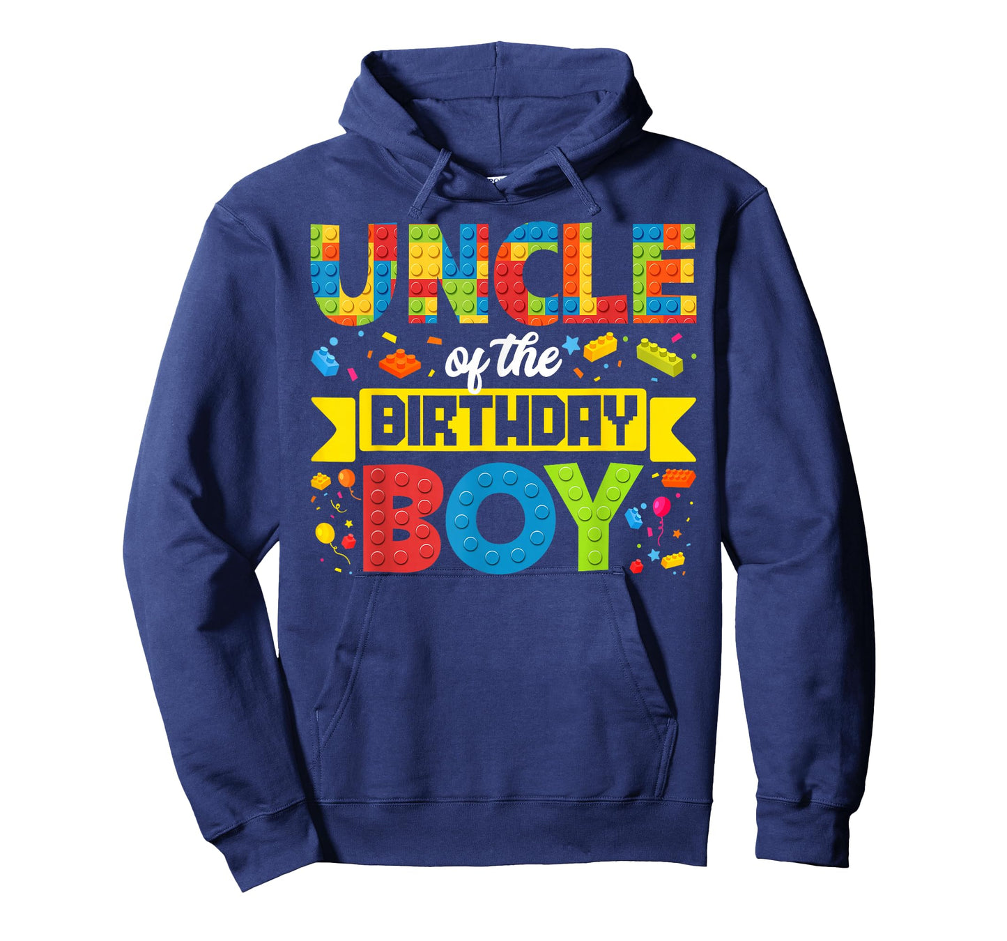 Uncle Of The Birthday Boy Master Builder Kid Building Blocks T-Shirt
