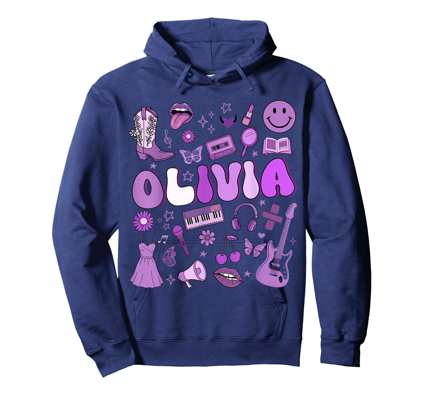 Olivia First Name I Love Olivia Groovy 80's Girls Kids T-Shirt