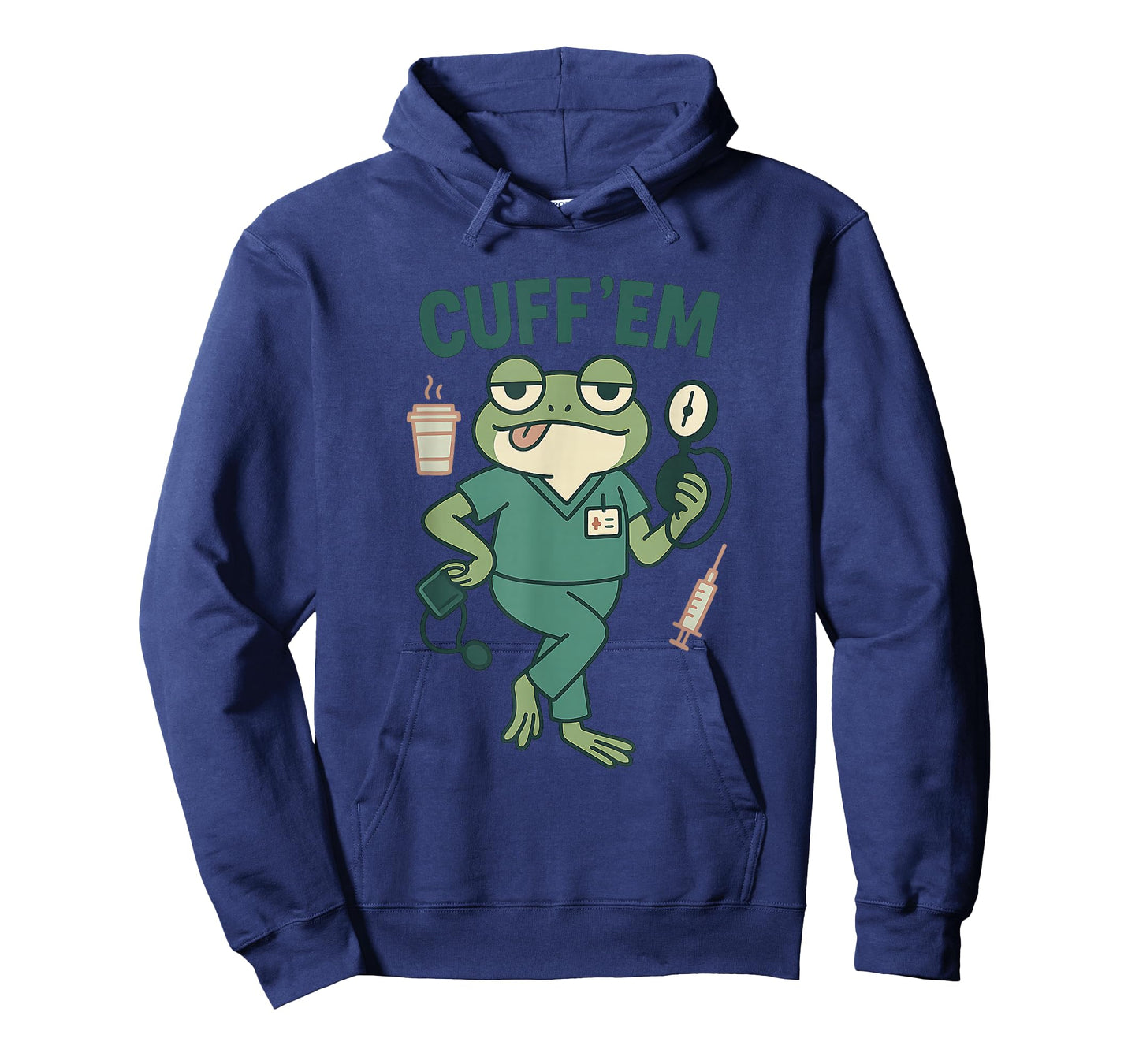 Cuff 'Em Funny Frog ER Nurse Scrubs Medical Healthcare Pun T-Shirt