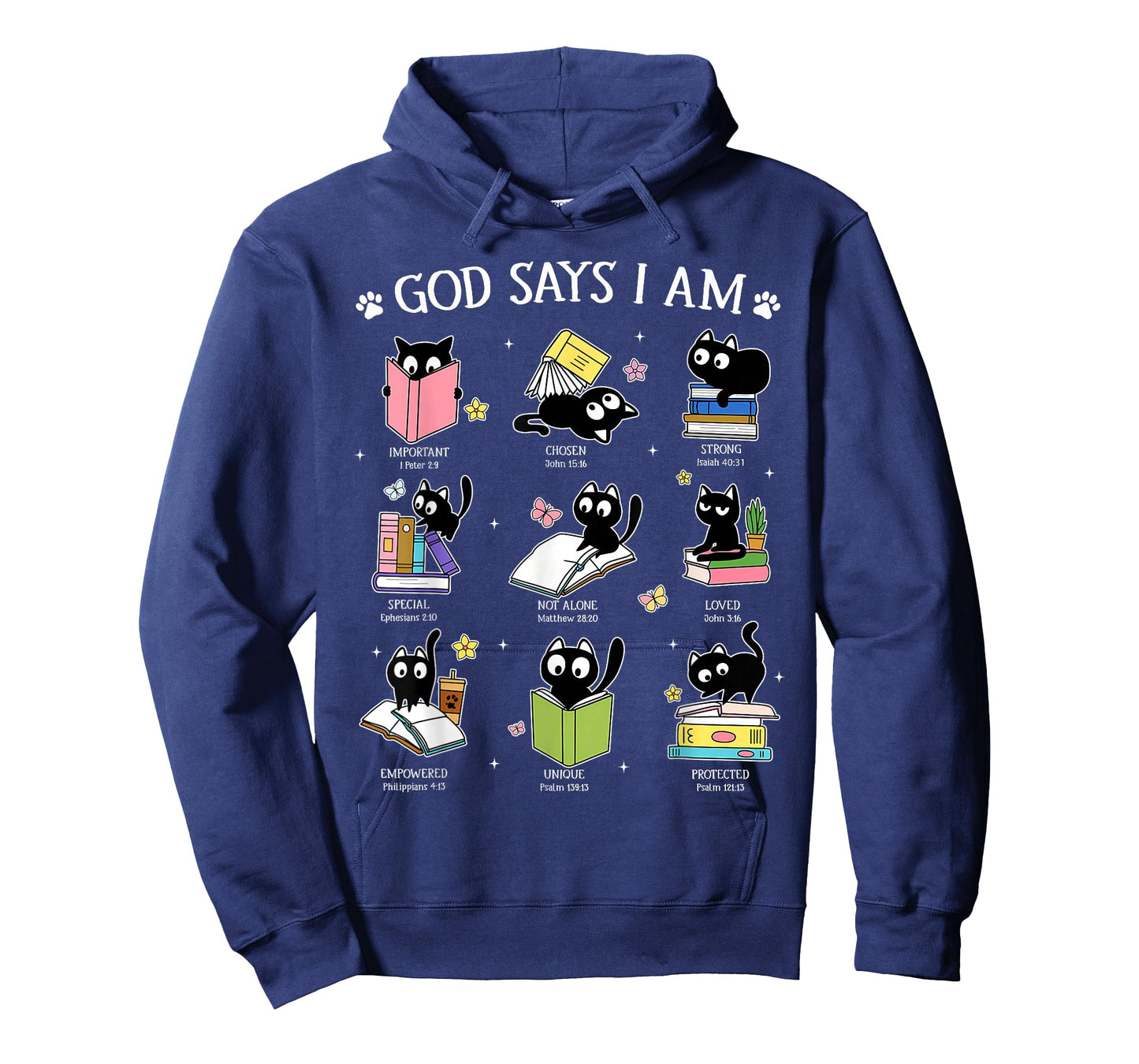 God Says I Am Cat Book Lover Christian Cute Jesus Girls Kids T-Shirt