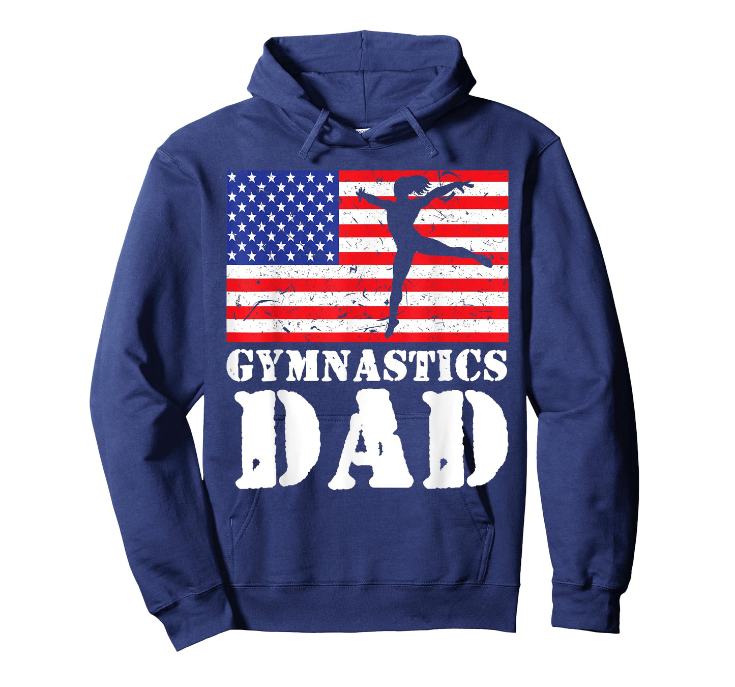 USA American Distressed Flag Gymnastics Dad Men Gift For Him T-Shirt