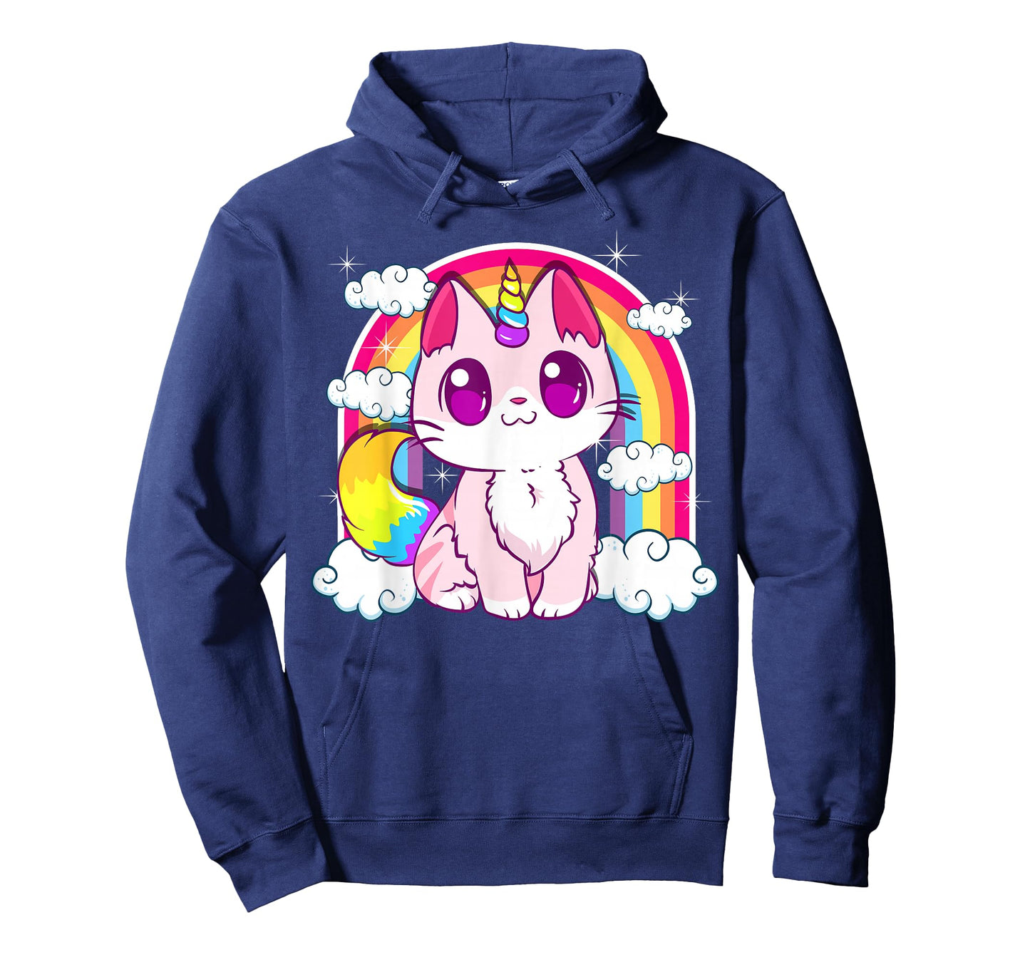 Cute Unicorn Cat Adorable Smiling Rainbow Kitty T-Shirt
