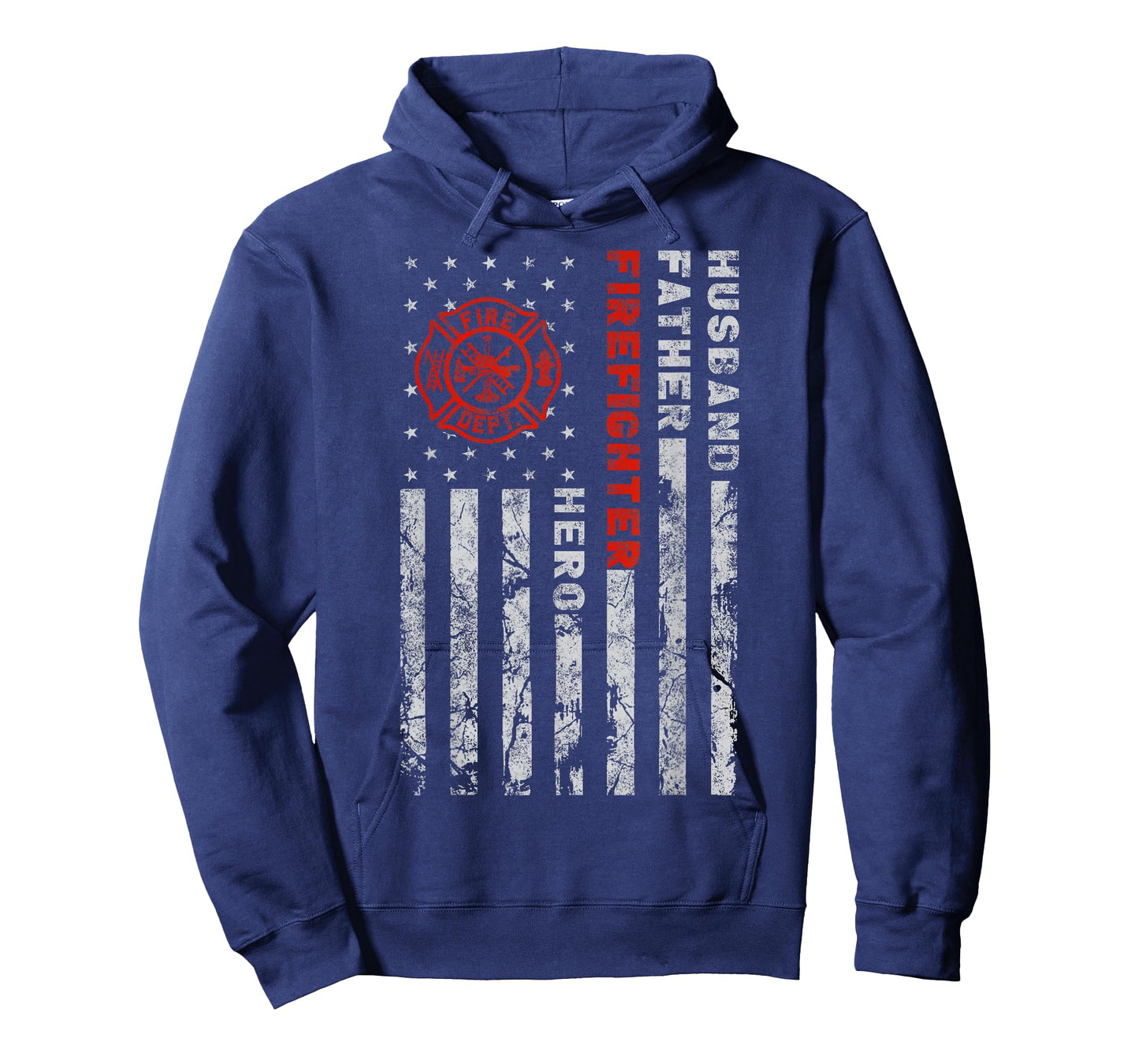 Husband Father Firefighter Hero | Firefighter USA flag gift T-Shirt