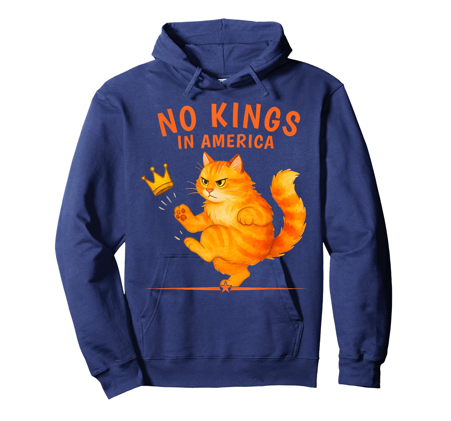 No Kings in America | Patriotic Political Cat Design T-Shirt
