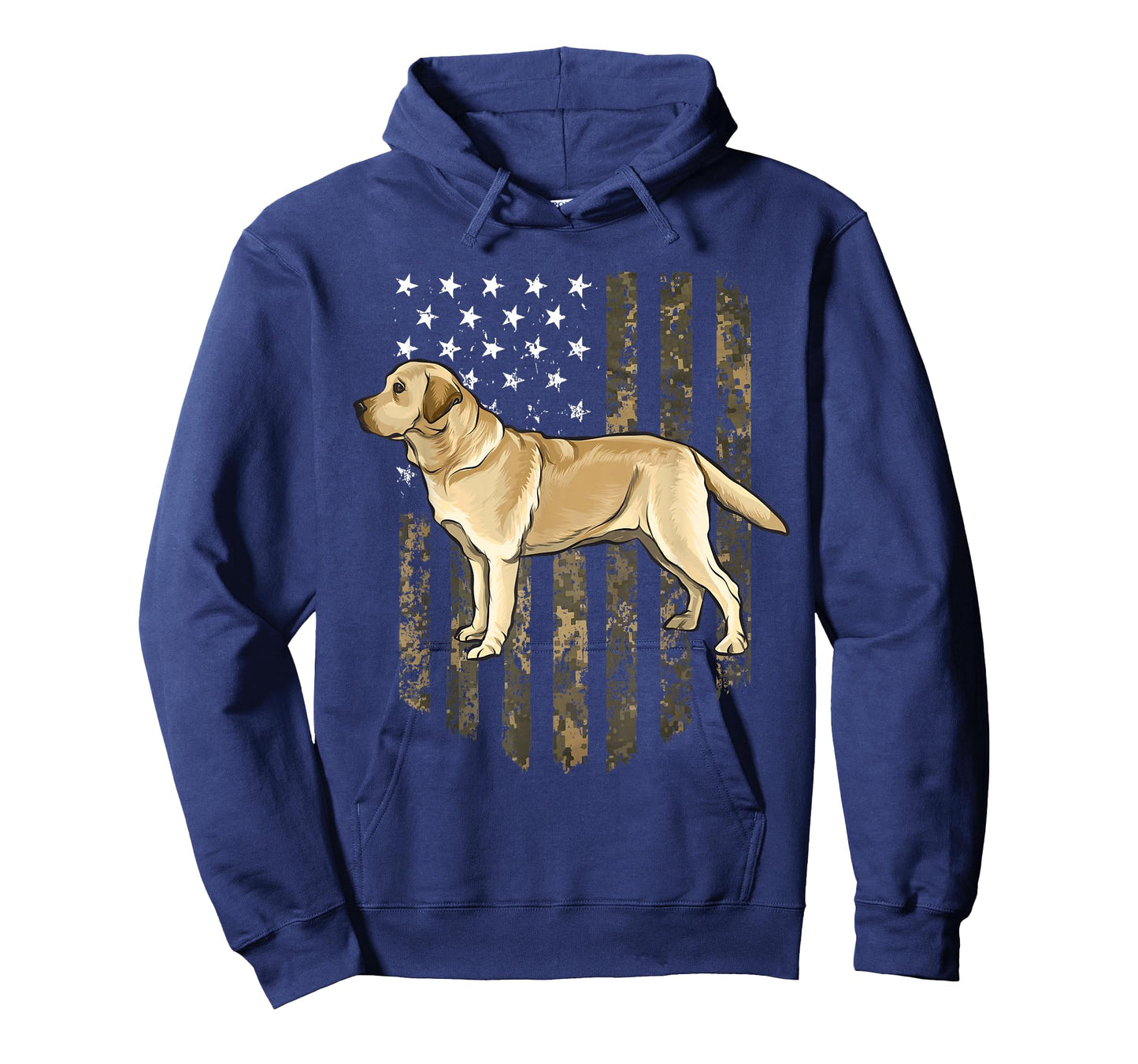 Camo American Flag Yellow Labrador Retriever 4th of July USA T-Shirt