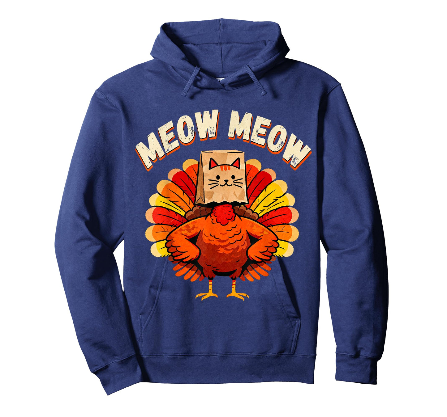 Funny Cat Turkey Thanksgiving Cat Funny Thanksgiving Meow T-Shirt