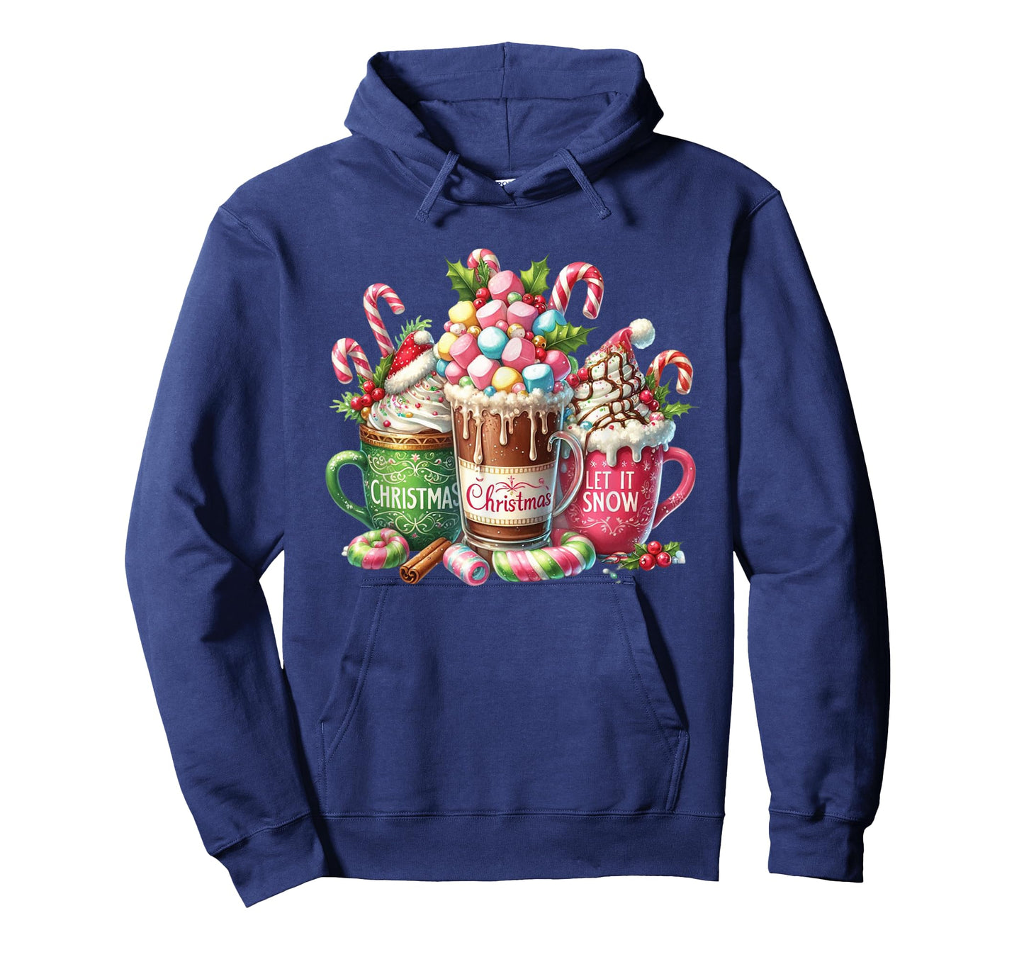 Christmas Cocoa Mug Candy Cane Marshmallow Holiday Graphic T-Shirt