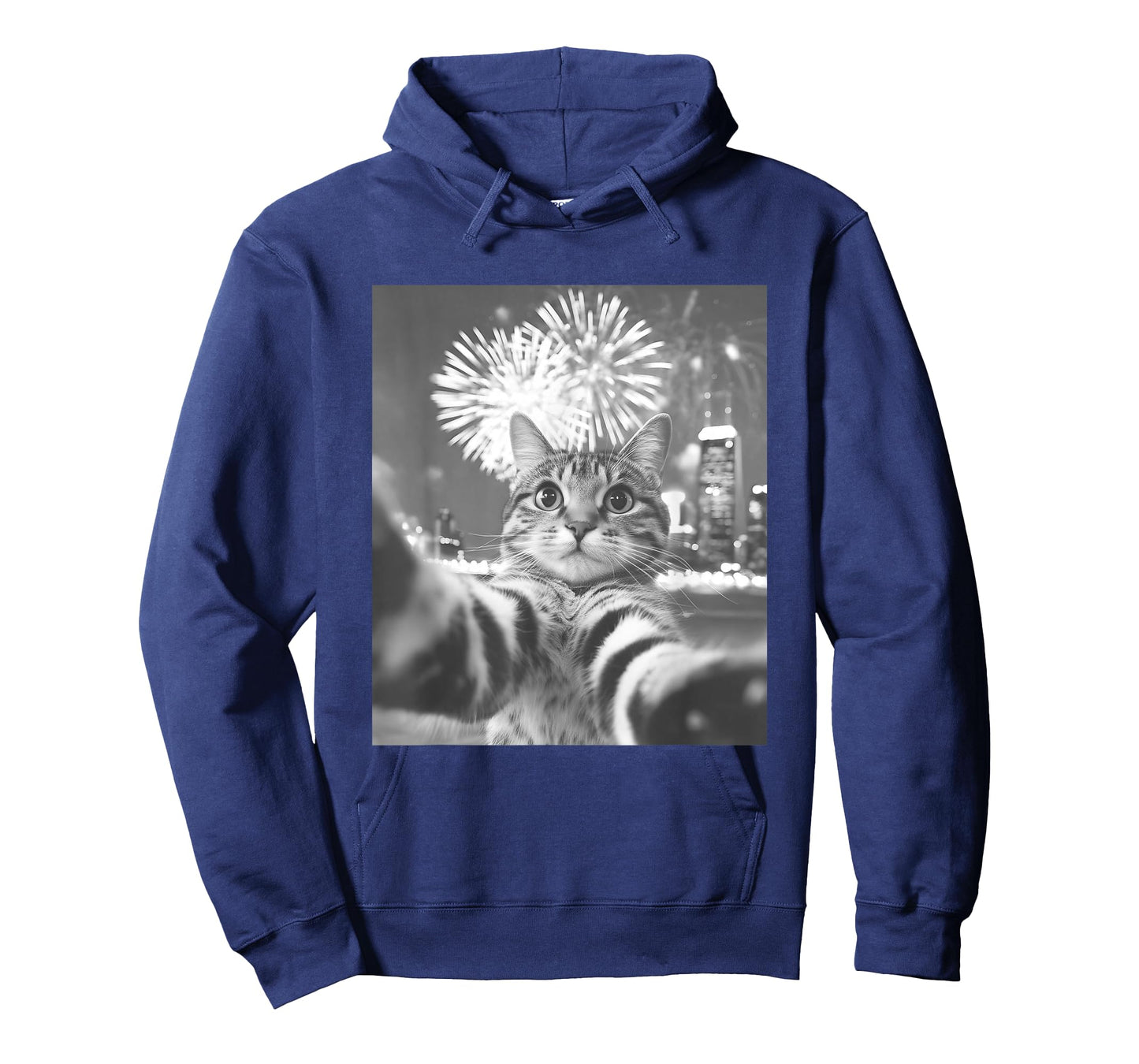 Funny Cat Selfie New Year Firework T-Shirt