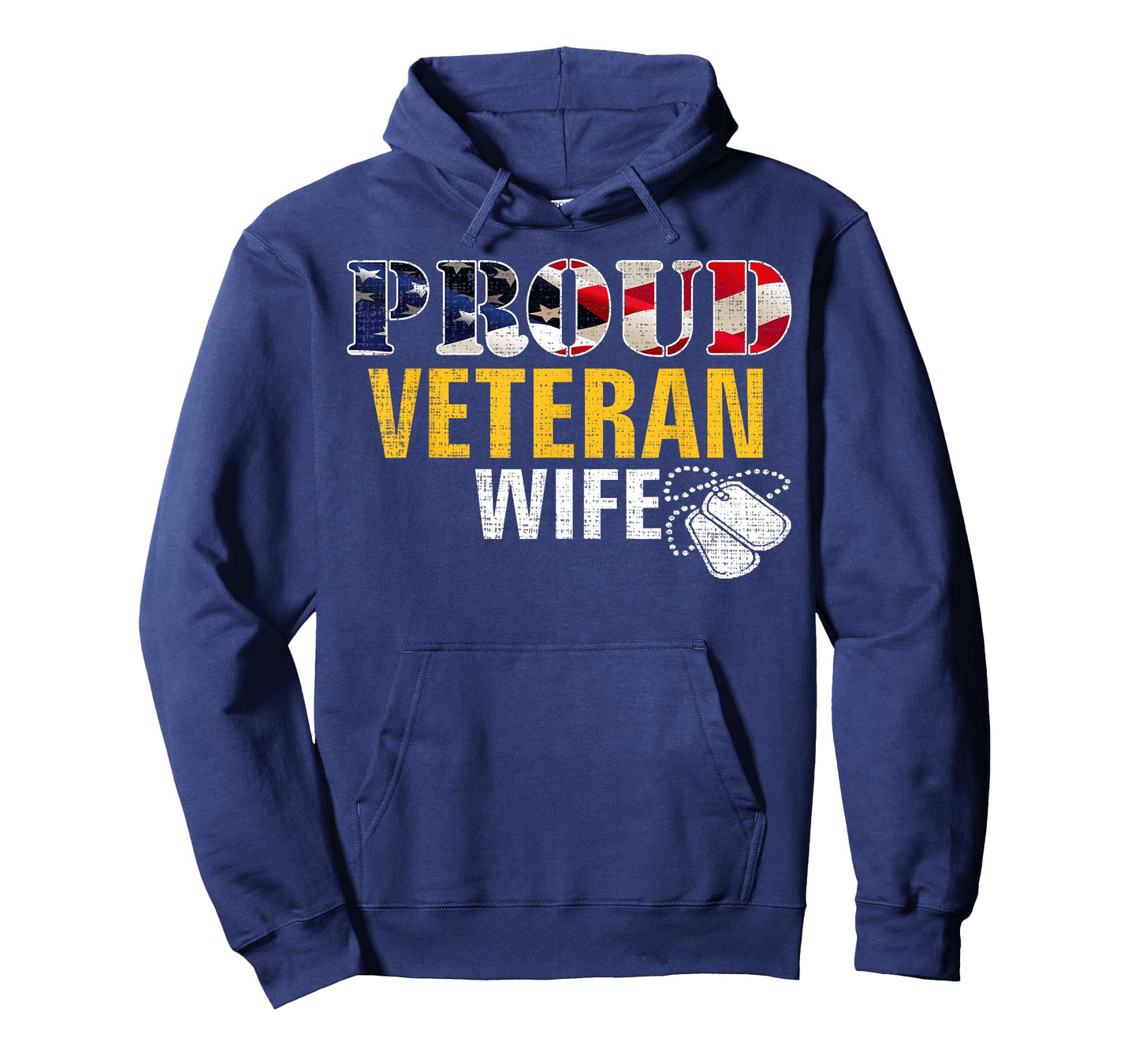 Vintage Proud Veteran Wife With American Flag Military Gift T-Shirt