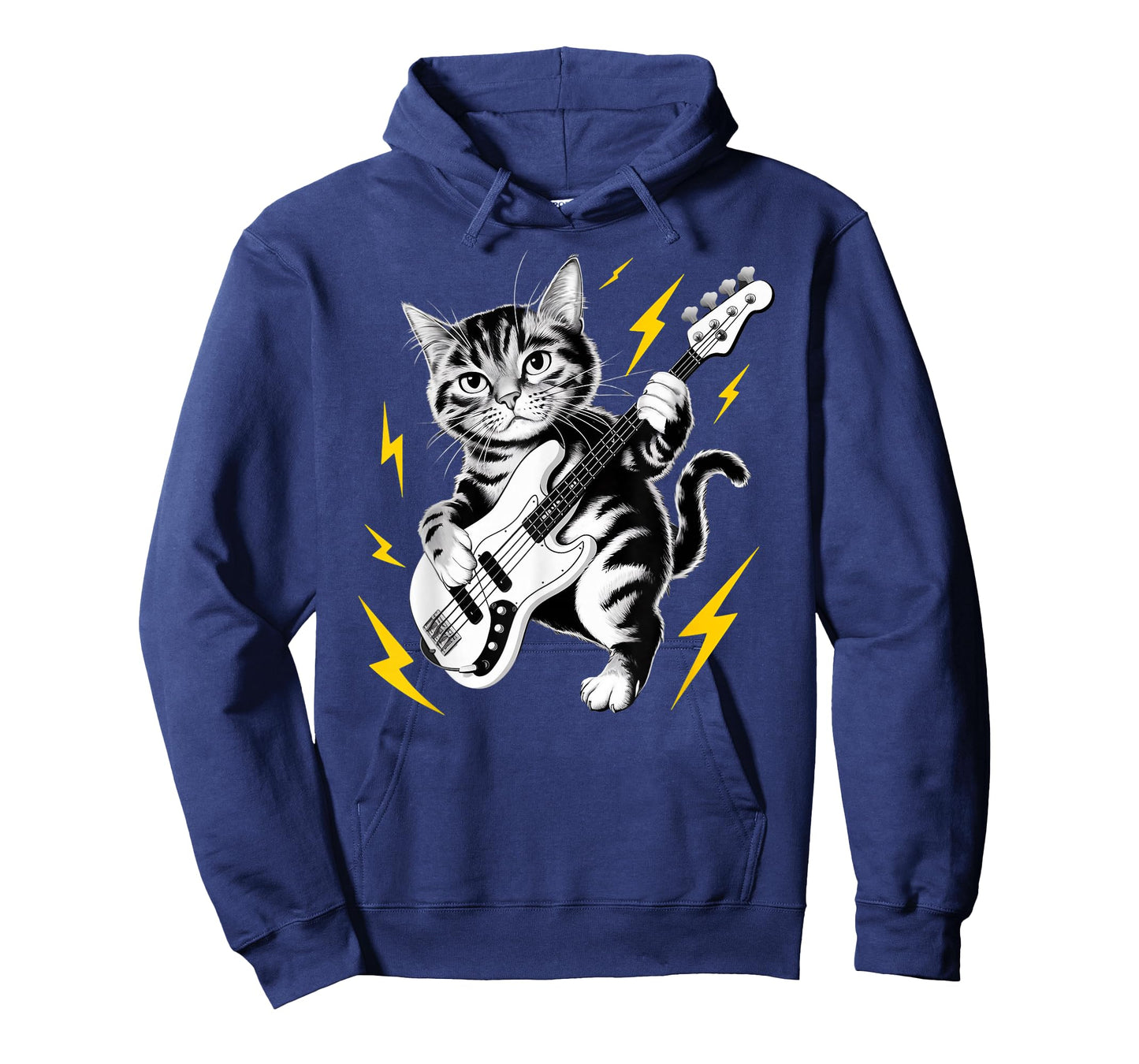 Musik Cat Playing Bass Guitar instrument on Cat Bassist T-Shirt