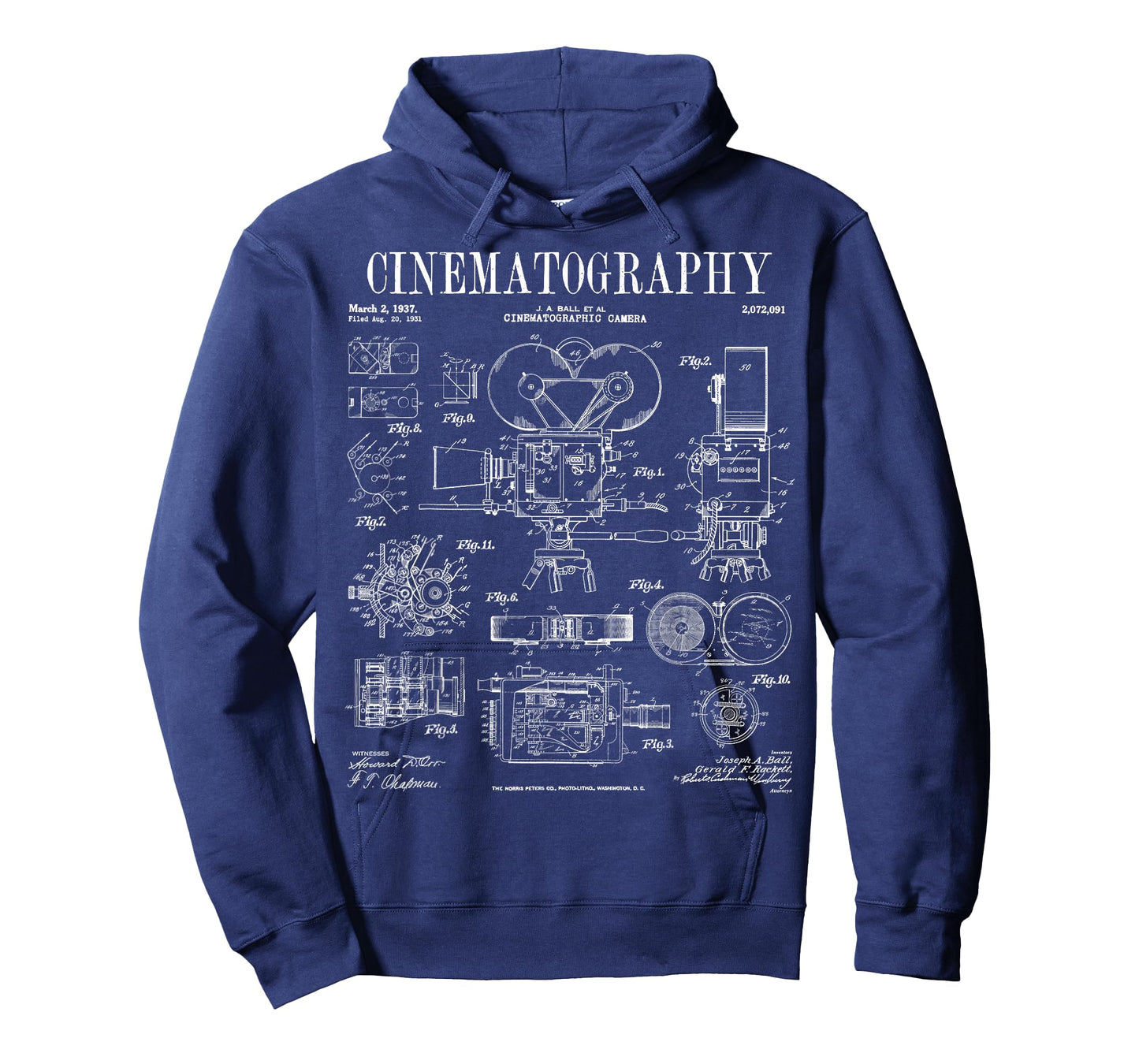 Cinematography Movie Film Camera Vintage Patent Print T-Shirt