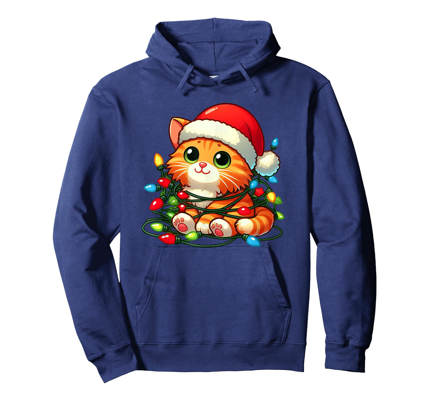 Orange Tabby Cat Christmas Lights Pet Funny Xmas T-Shirt for Men Women Kids