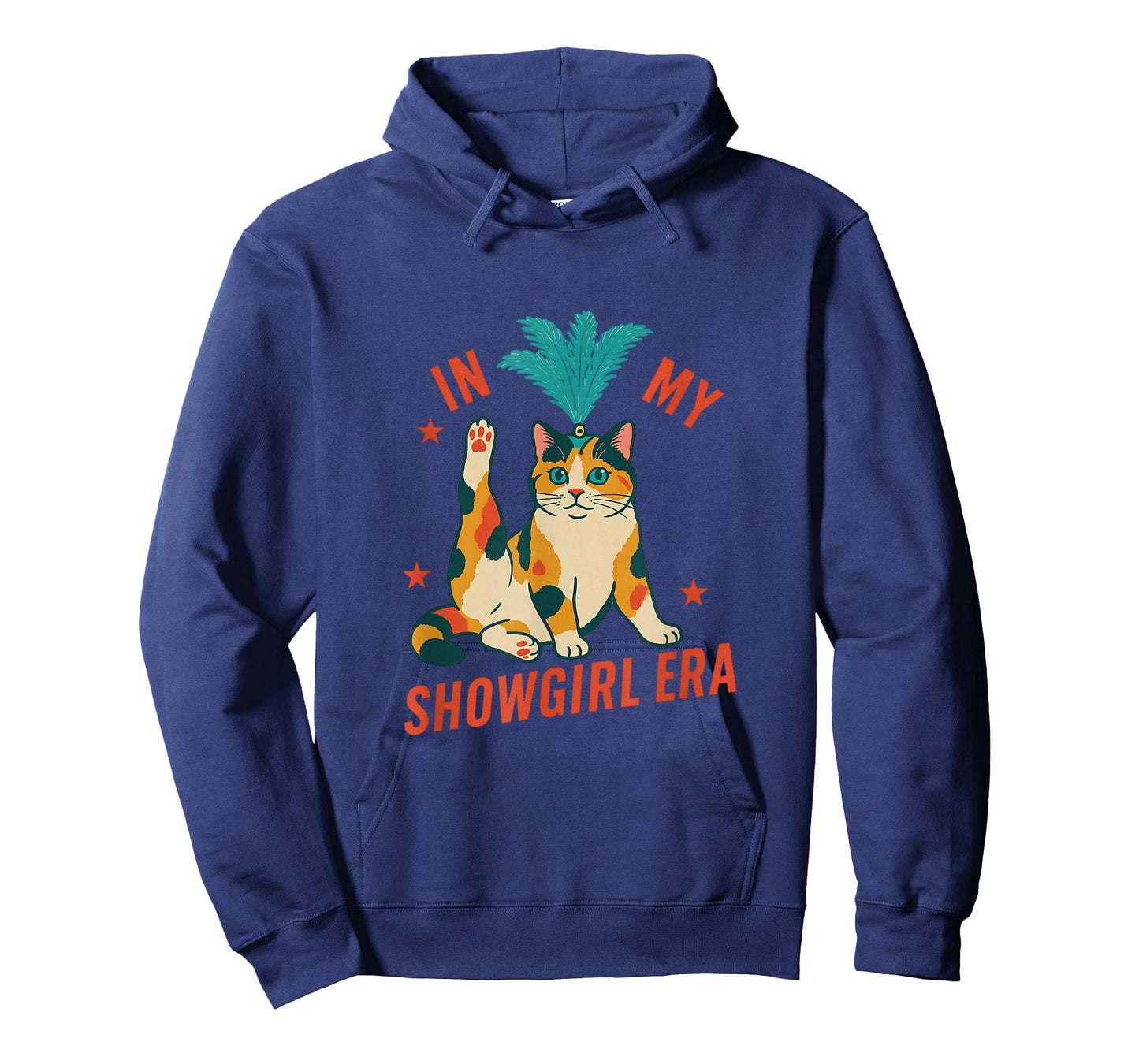 Funny Cat in Showgirl Costume Retro Humor T-Shirt