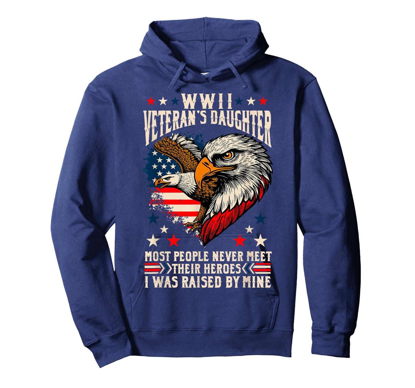WWII Veterans Day Daughter Bald Eagle Proud Military Family T-Shirt