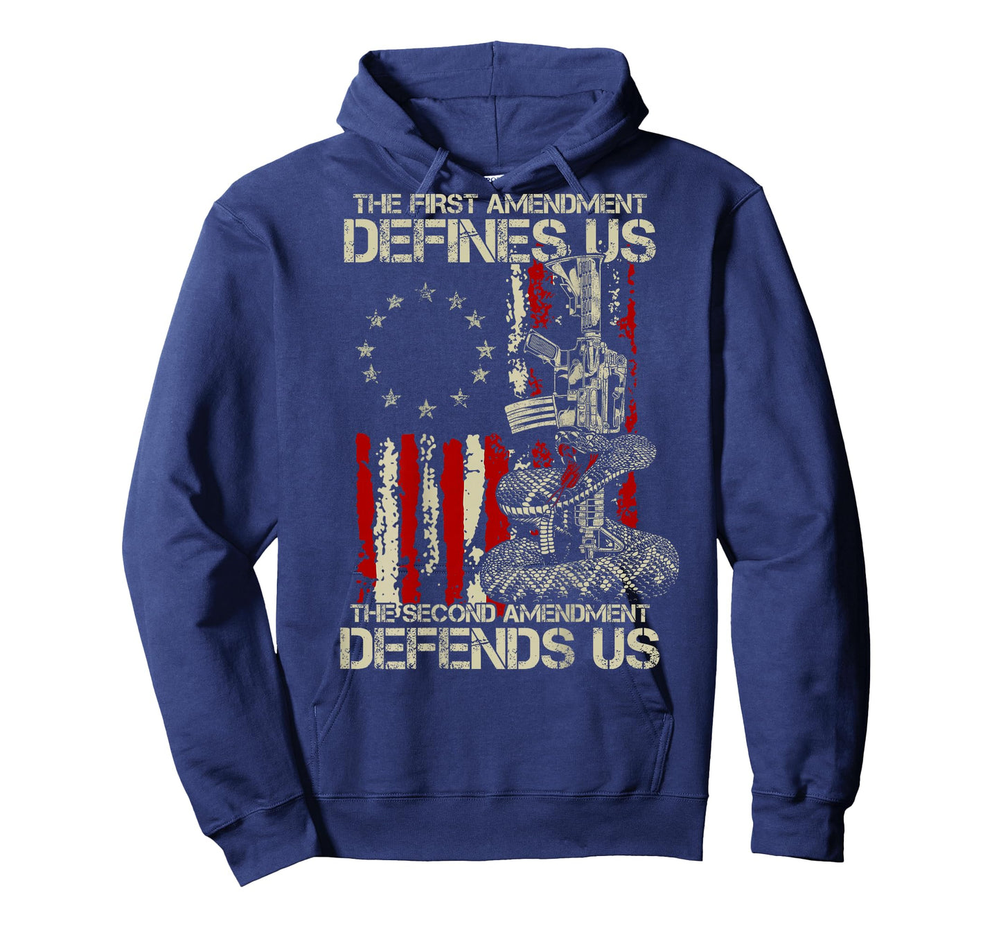 The First Amendment Defines us American Flag (On Back) T-Shirt