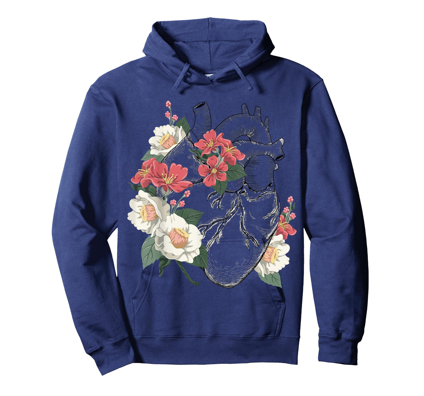 Anatomical Heart and Flowers Anatomy Heart Cute Cardiologist T-Shirt