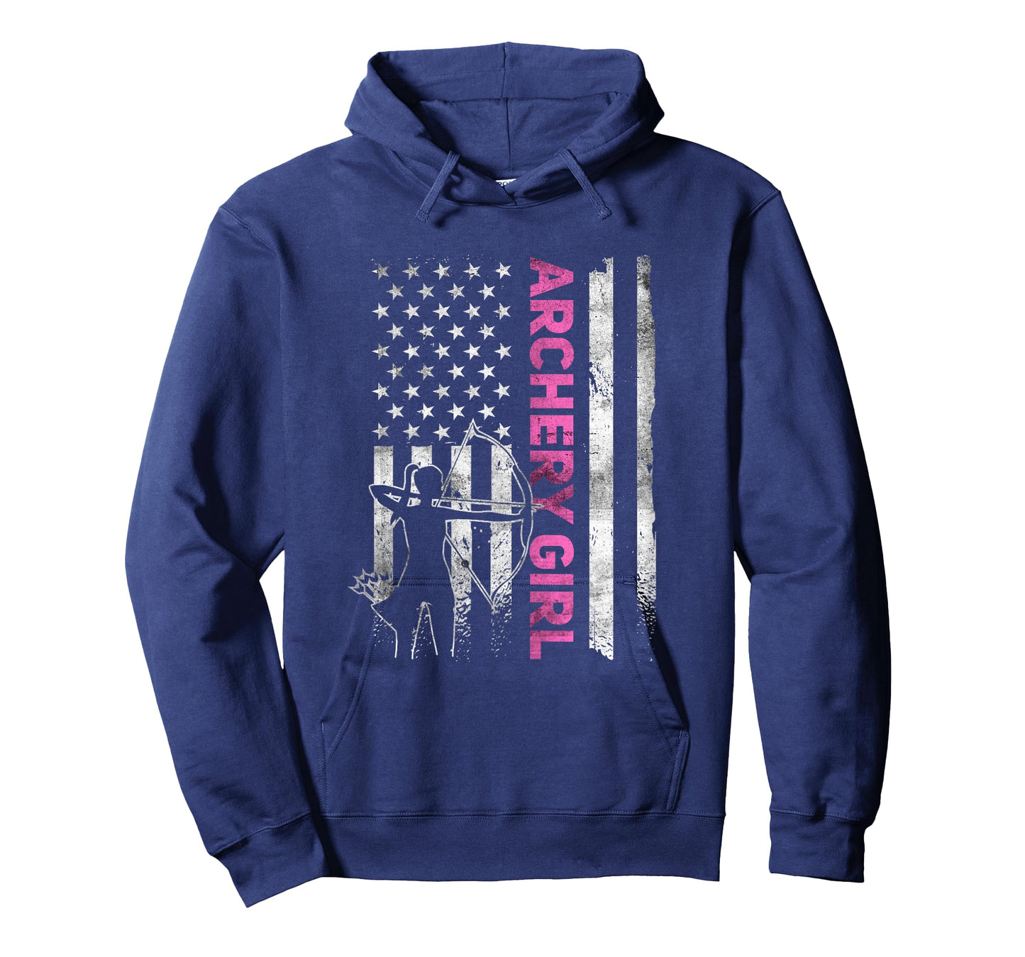 Retro American Archery Girl Apparel US Flag Female Archer T-Shirt