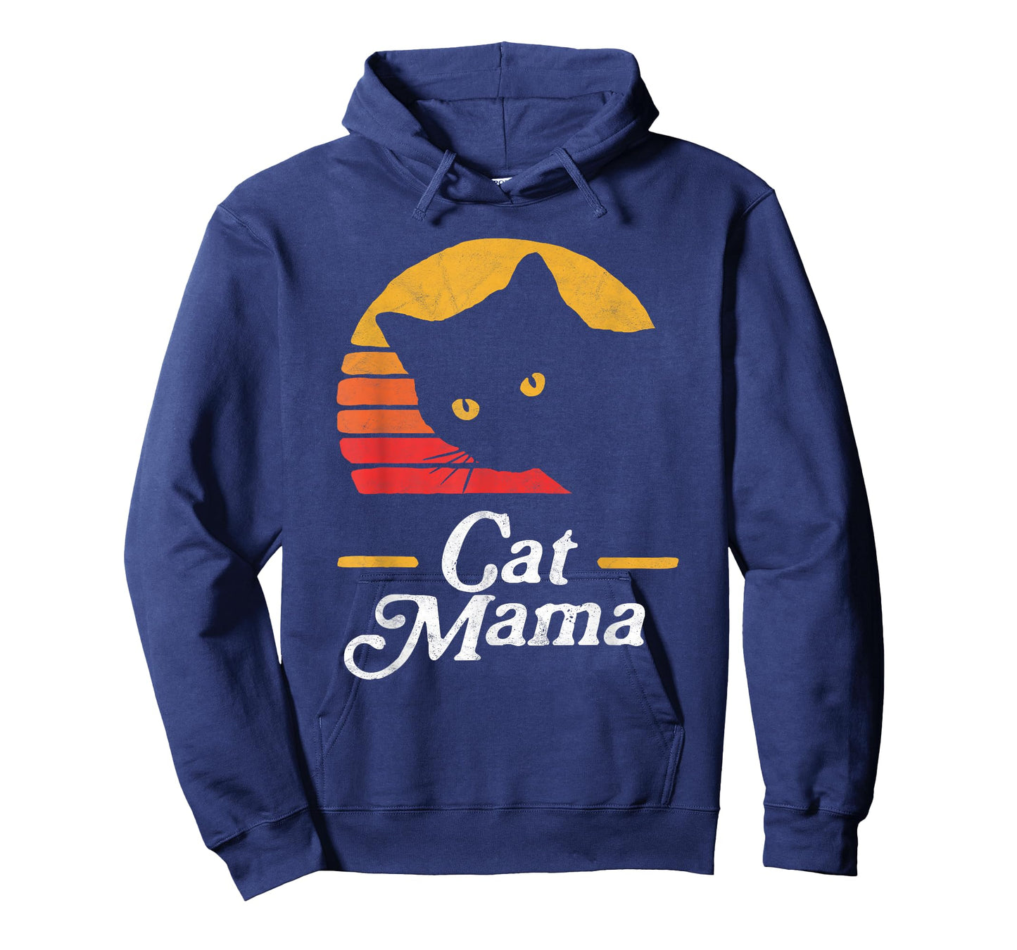 Cat Mama Vintage Eighties Style Cat Retro Distressed T-Shirt
