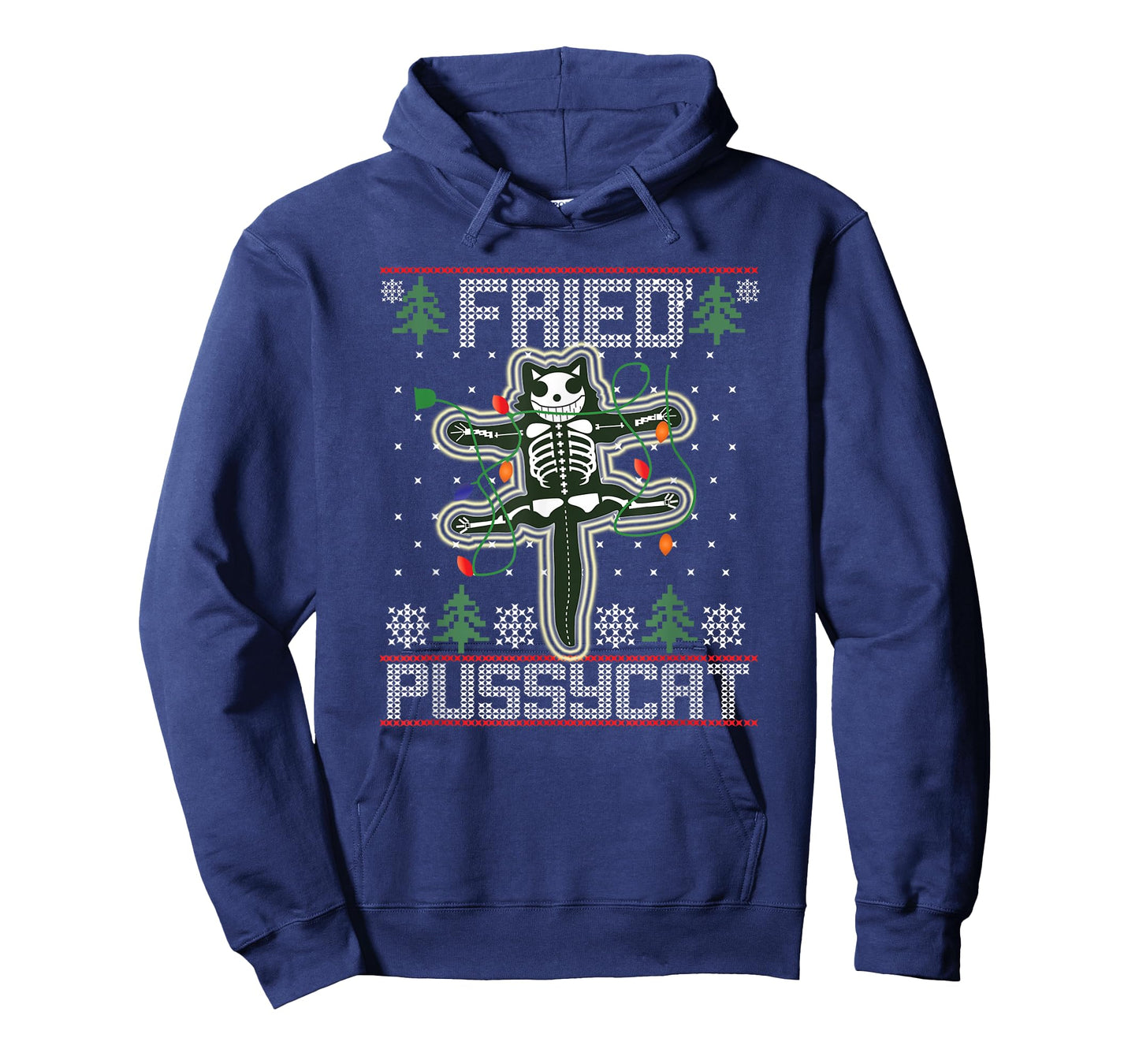 Fried Pussycat Funny Ugly Sweater Christmas Holiday Gift T-Shirt for Men Women