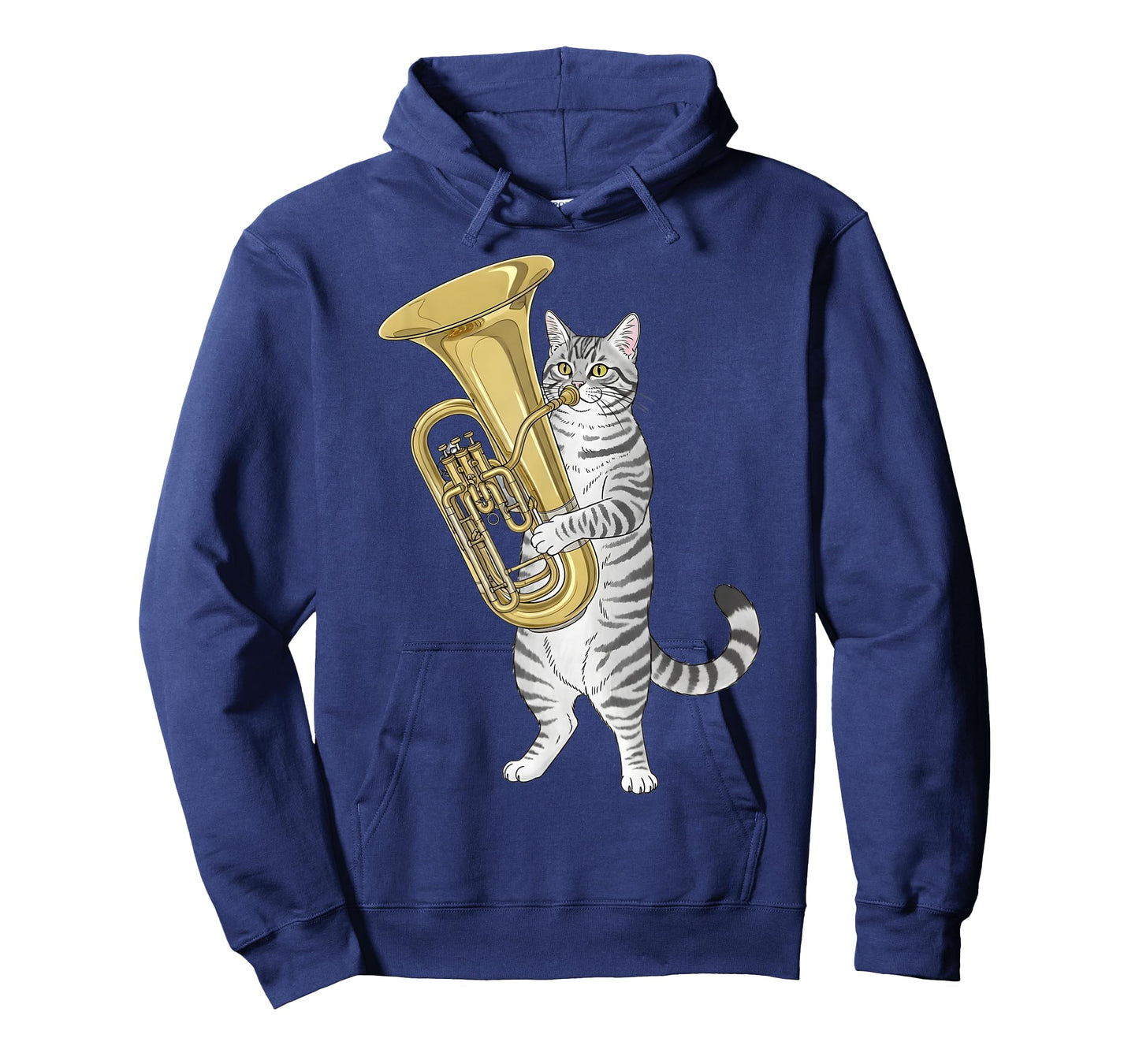 Funny Cat Playing Tuba Marching Band Men Women Girls Boys T-Shirt