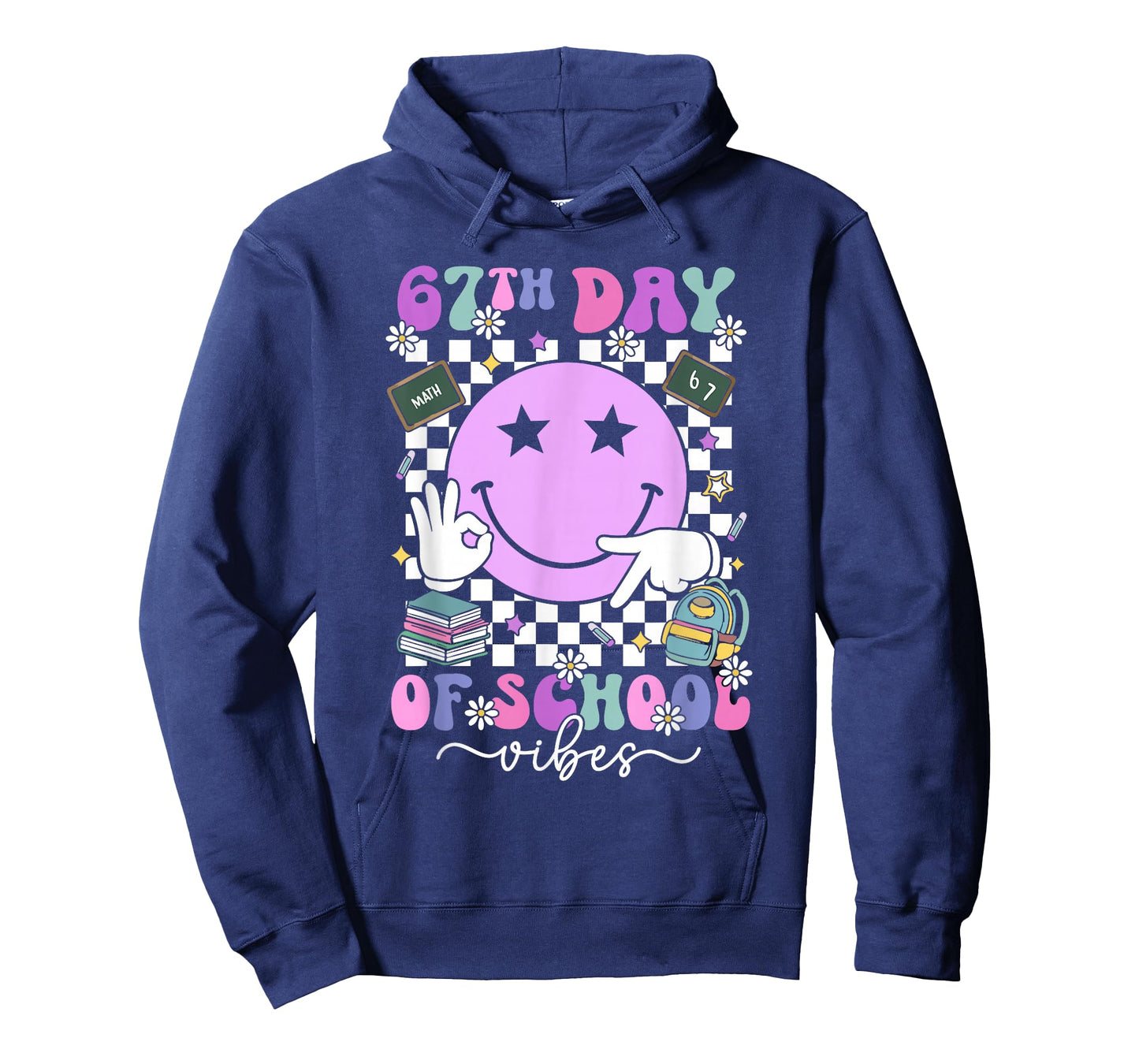 67 Days of School Meme 100th Day of School Vibes Smile Face T-Shirt