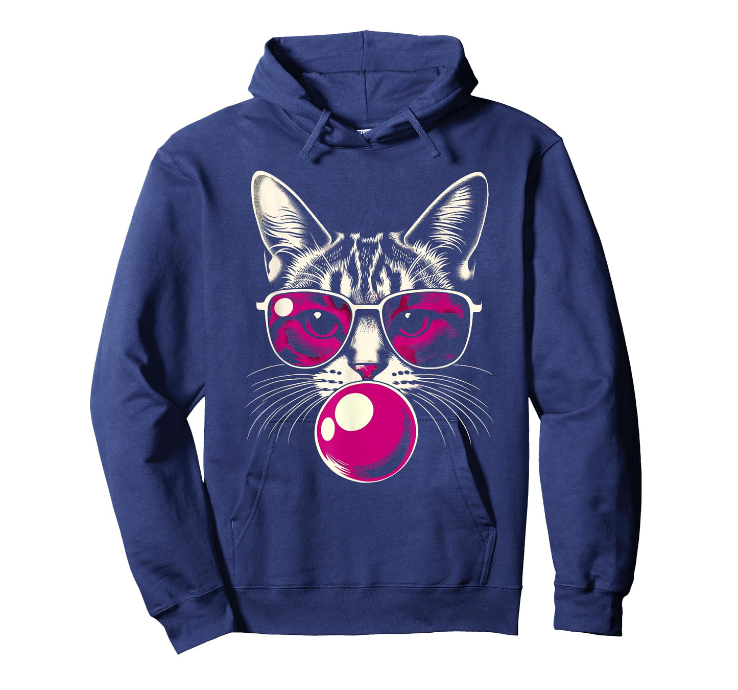 Cat in Pink Glasses Pink Bubble Men Women Kids Funny Cat T-Shirt