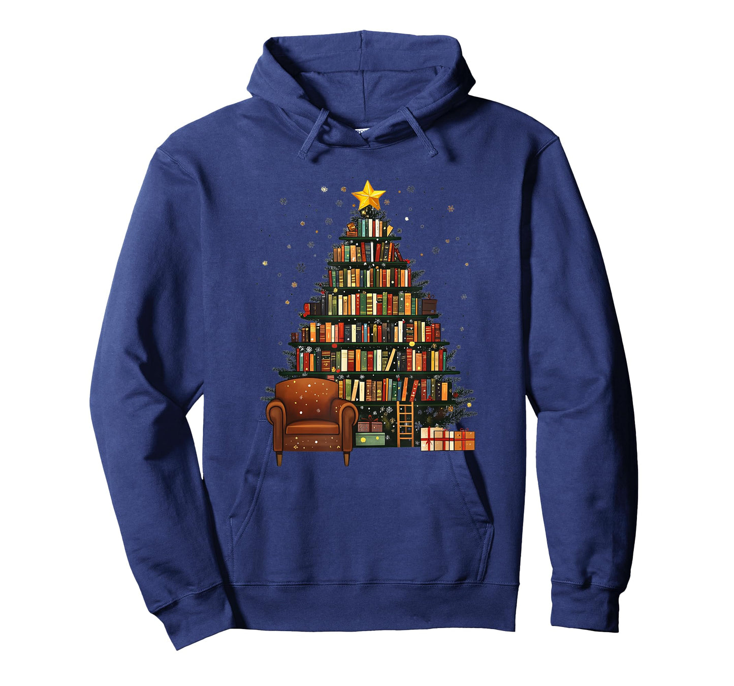 Christmas Tree Bookshelf - Book Lover Library T-Shirt
