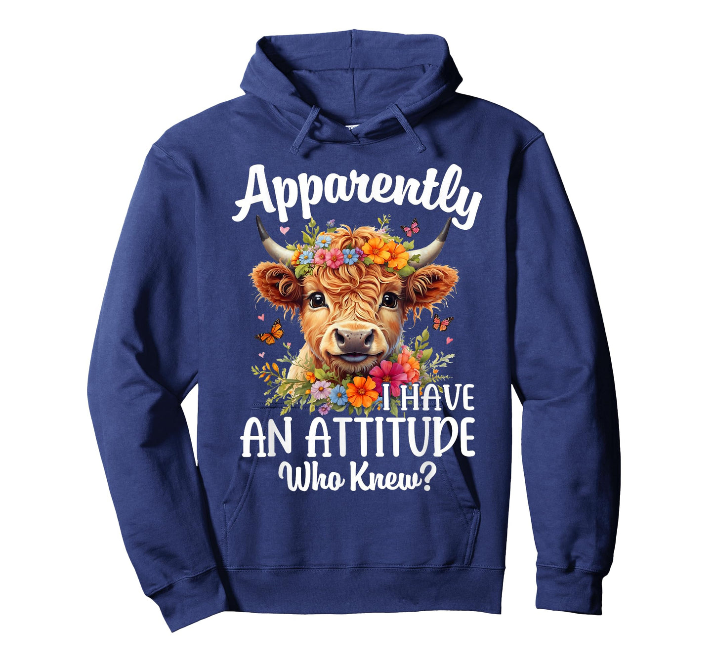 Apparently I Have An Attitude Who Knew Highland Cow Print T-Shirt
